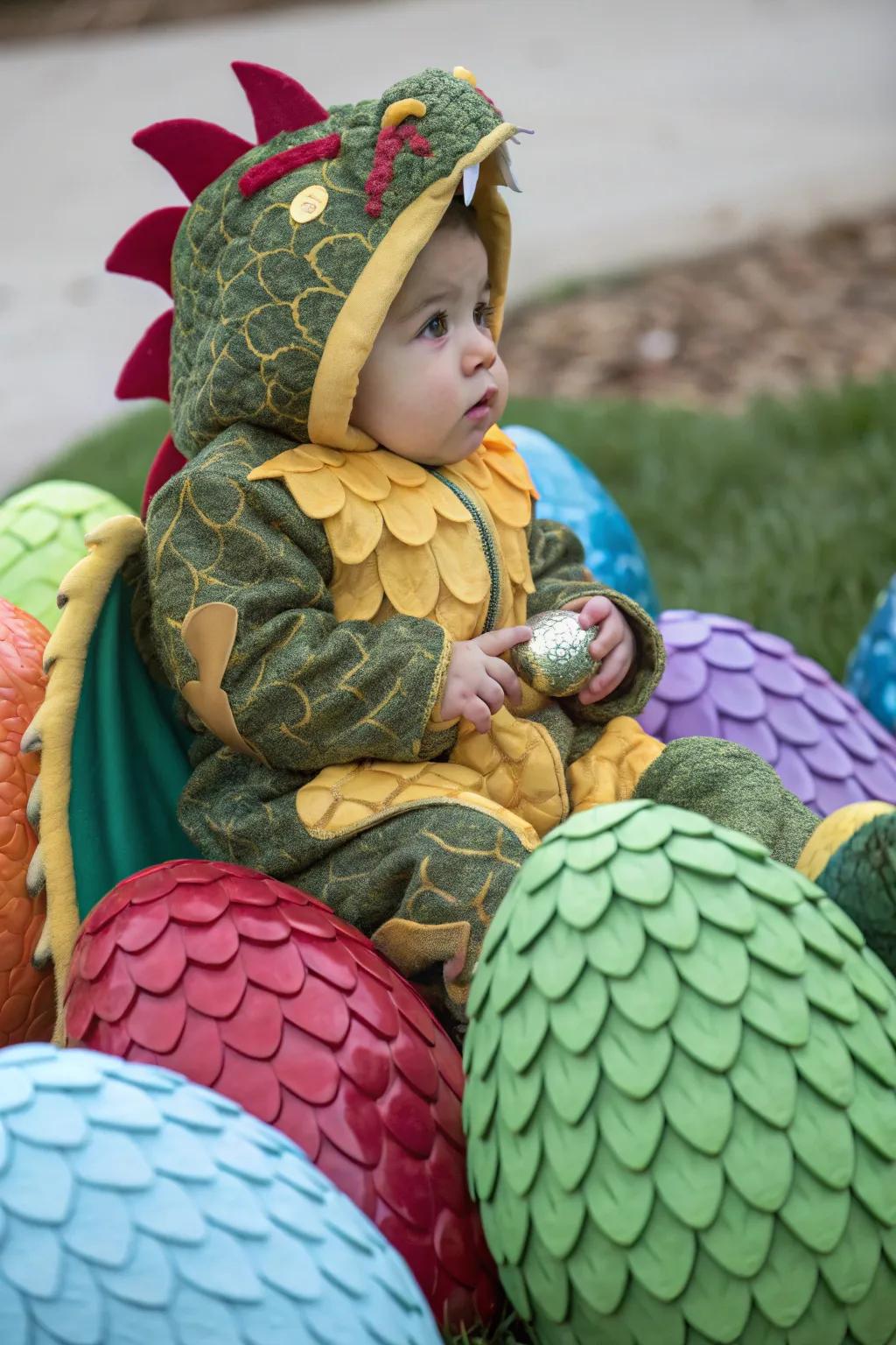 A fiery dragon costume for a little adventurer.
