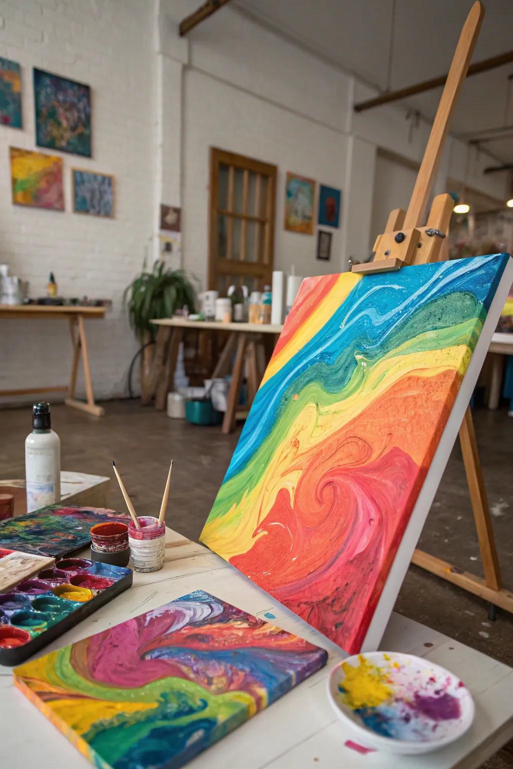 Fluid cascade method offers vibrant spontaneity.