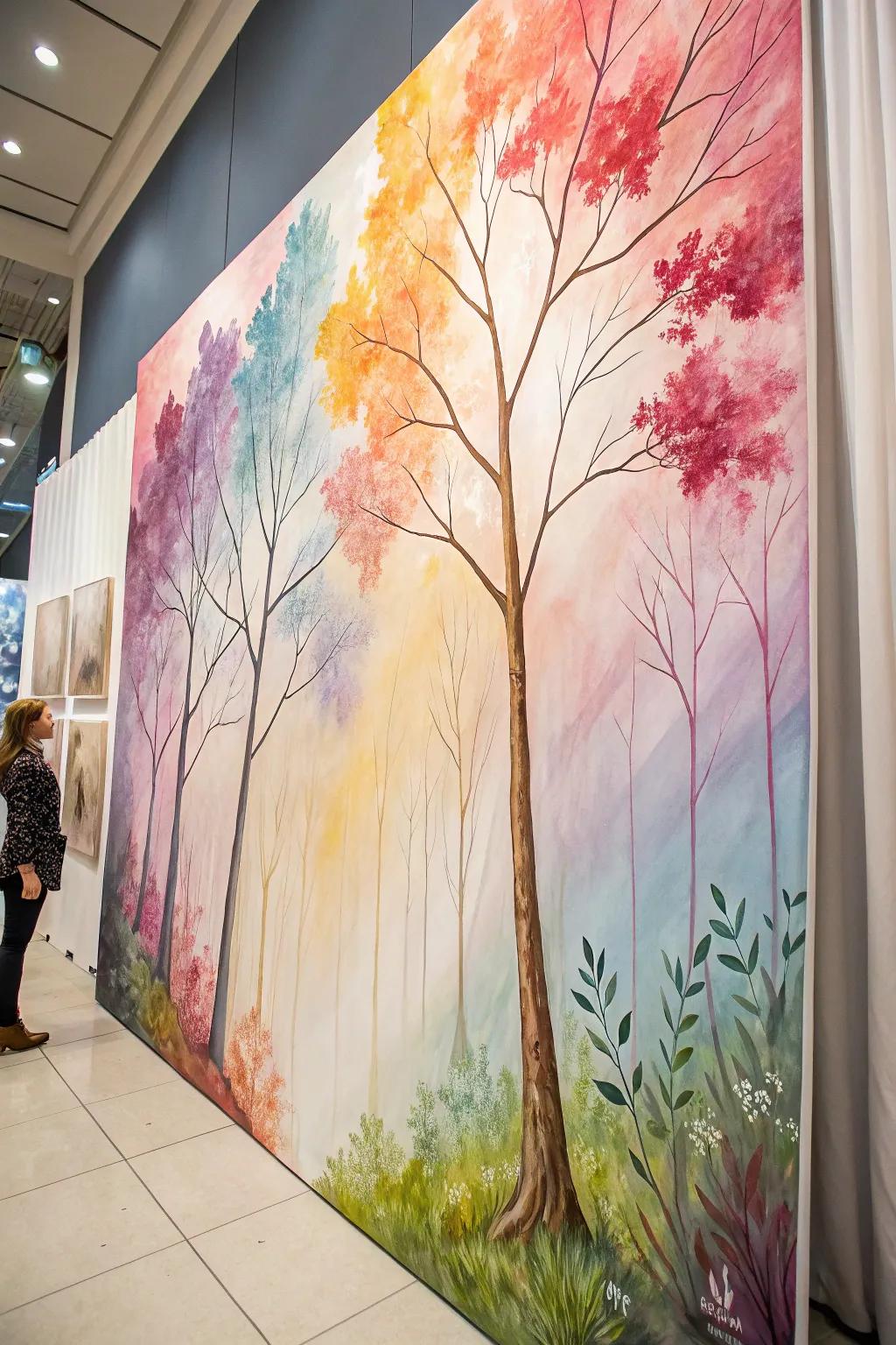 An abstract watercolor highlighting natural components.