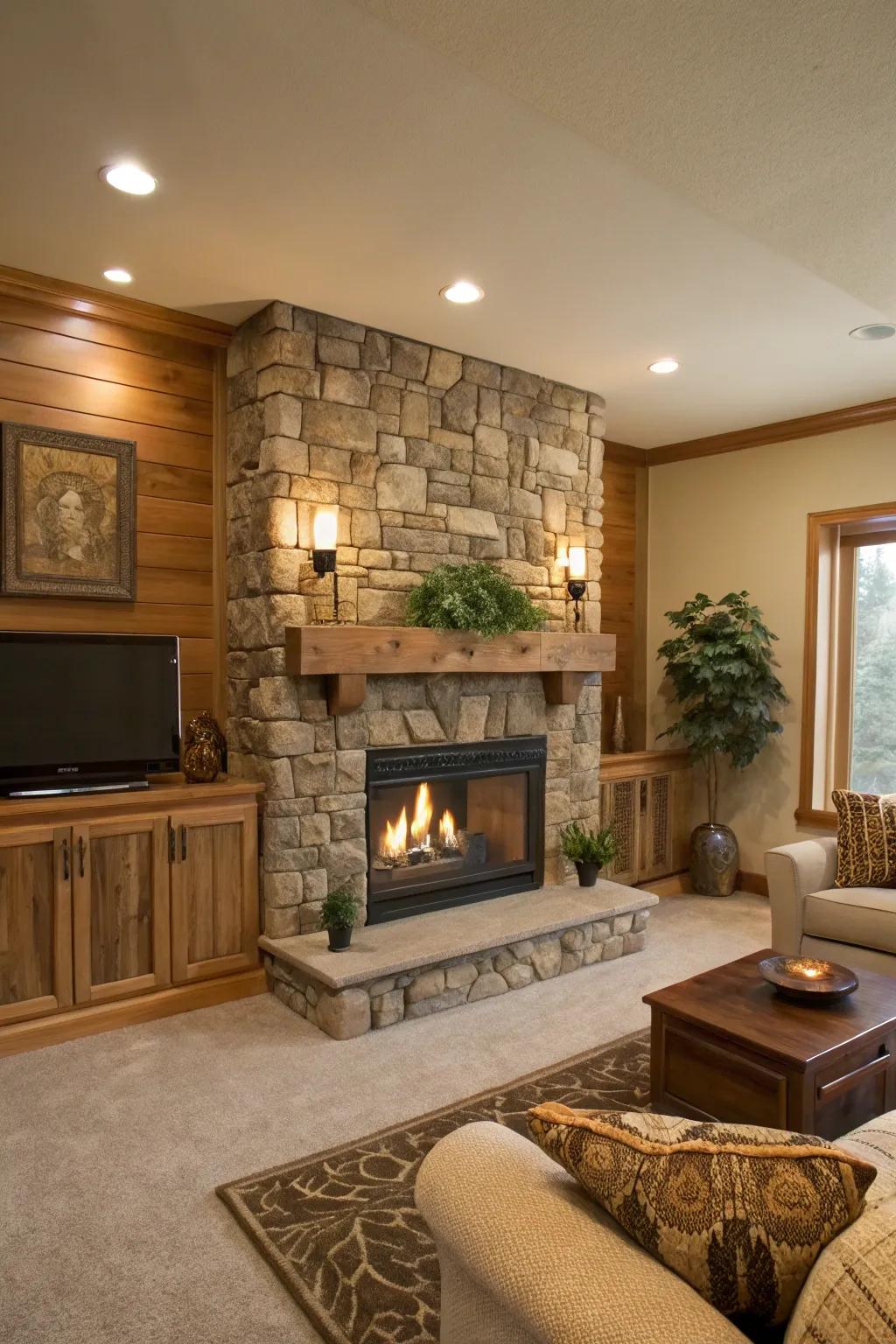 Nature-inspired decor elements bring a tranquil, earthy vibe.