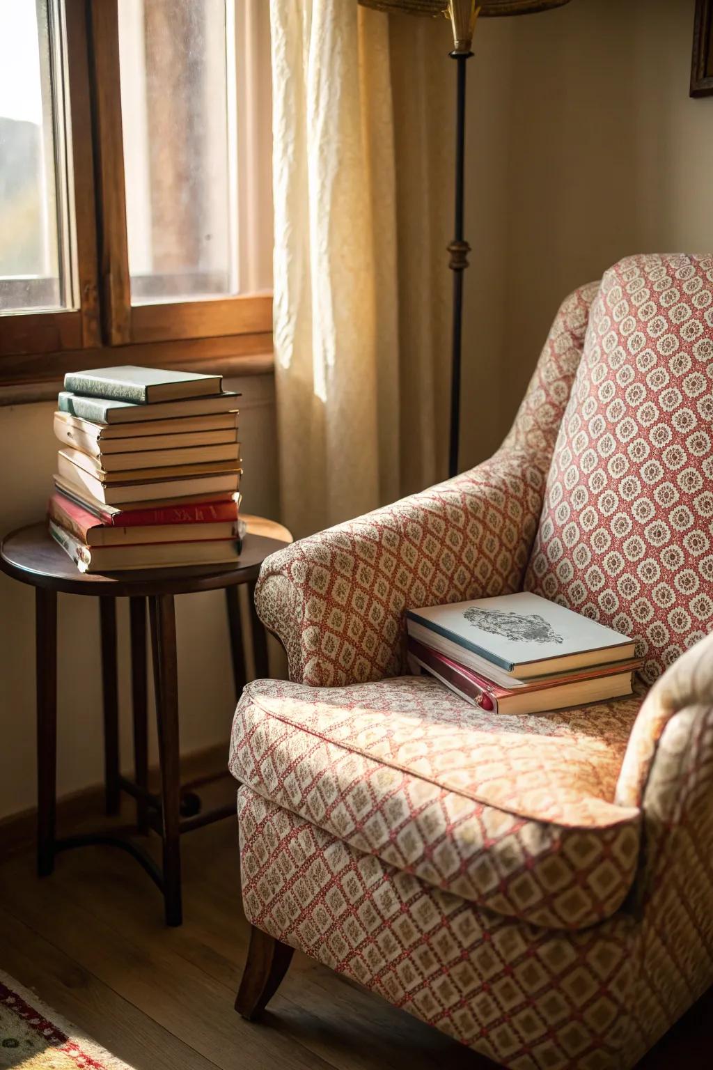A perusing alcove affords a tailored sanctuary.