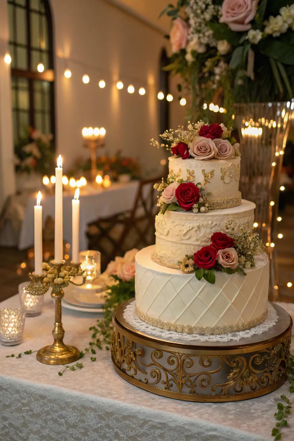 Sweeten the celebration with a stunning cake display.