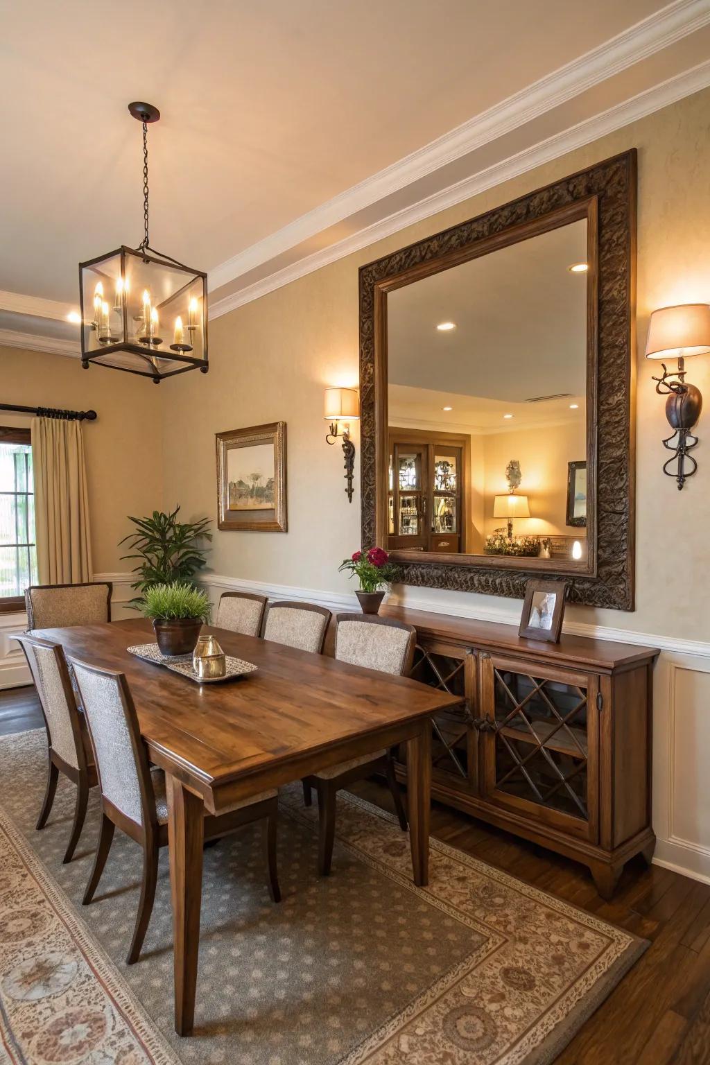 Mirrors maximize space and light.