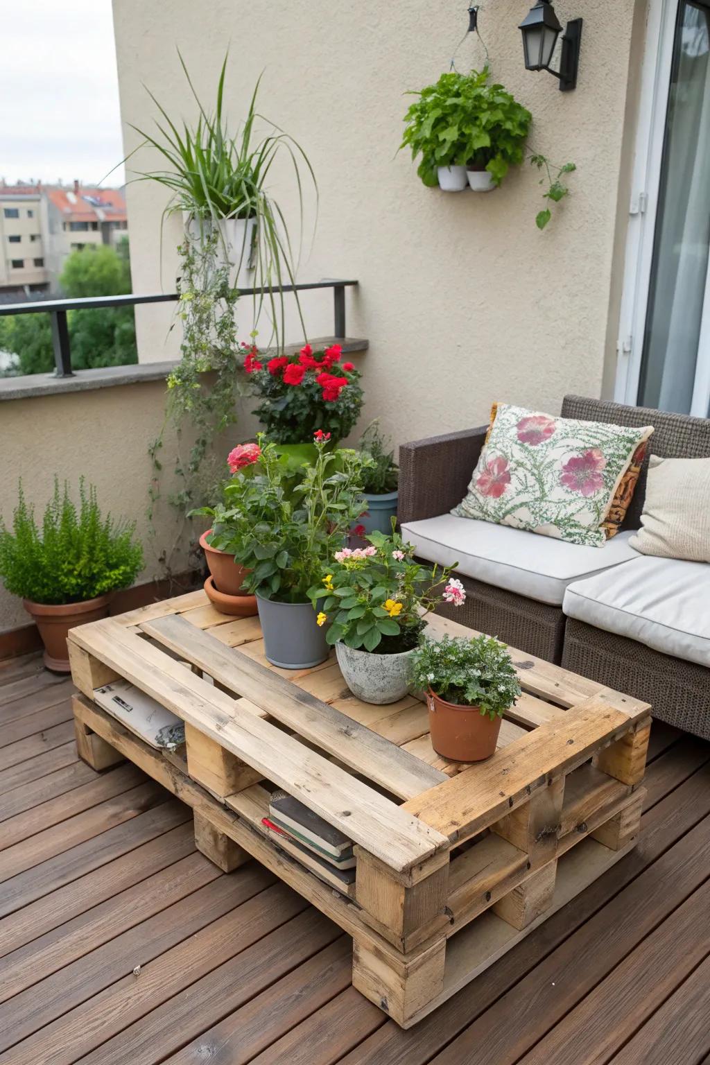Pallet furniture offers a budget-conscious and creative choice.