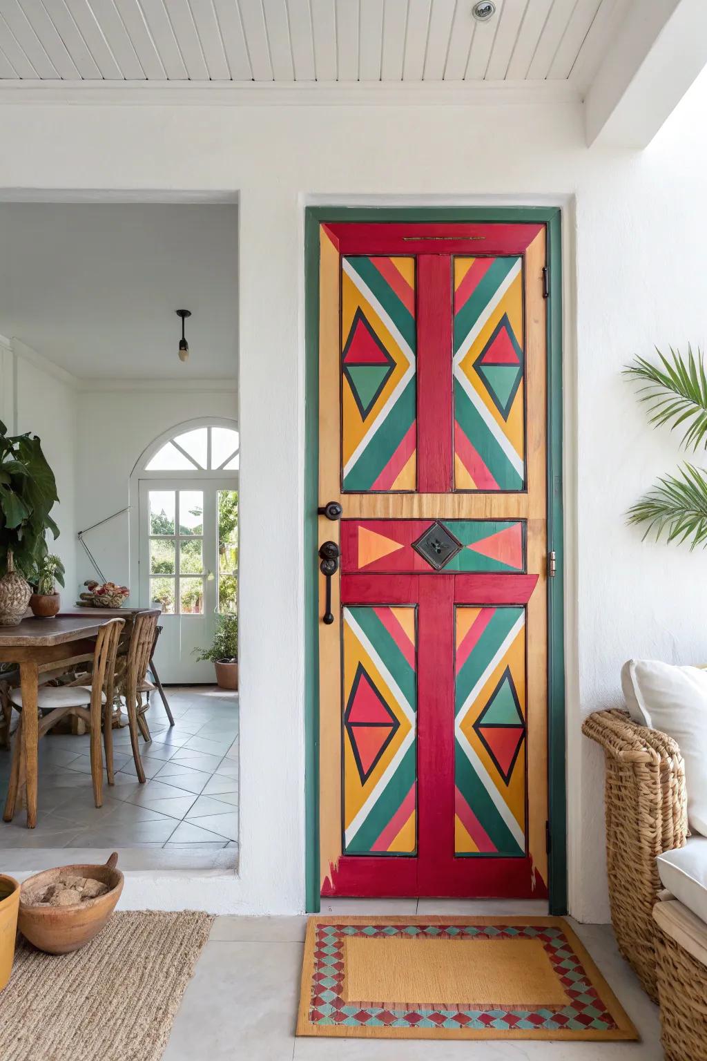 A geometric-patterned door that introduces a contemporary edge to any setting.
