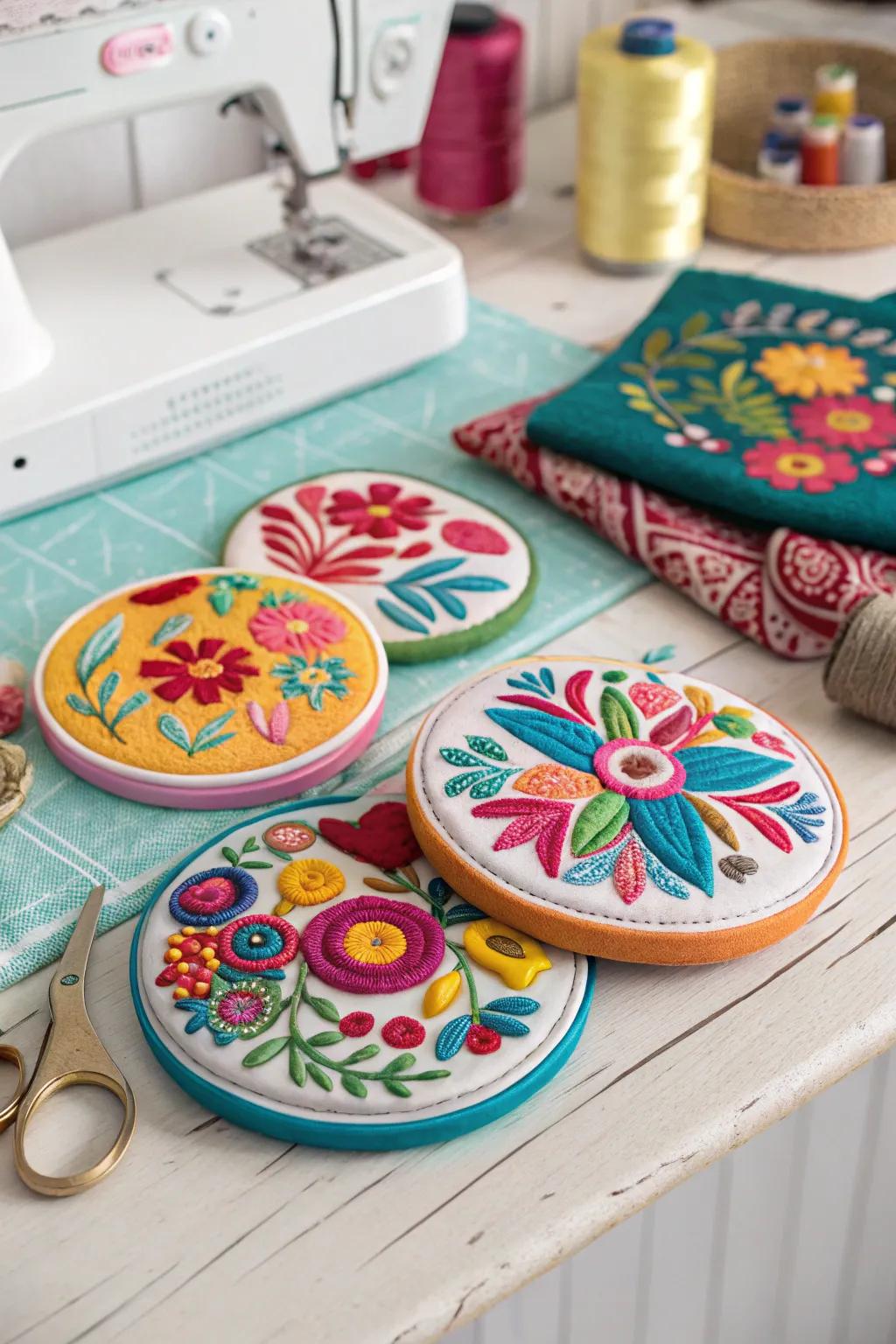 Decorative pattern anchors simplifying your fabric work.