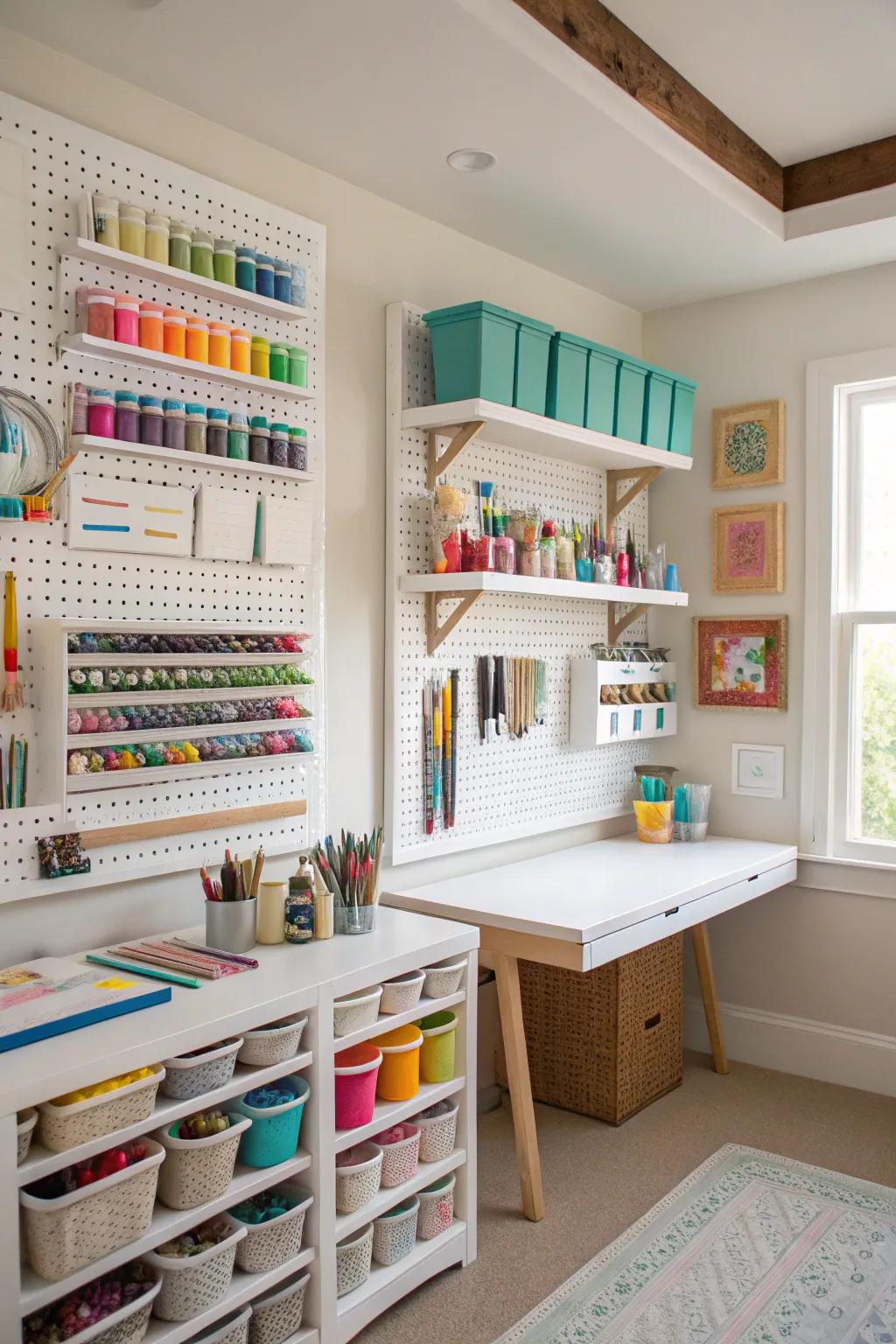 With wall storage, your art room is efficient and tidy.