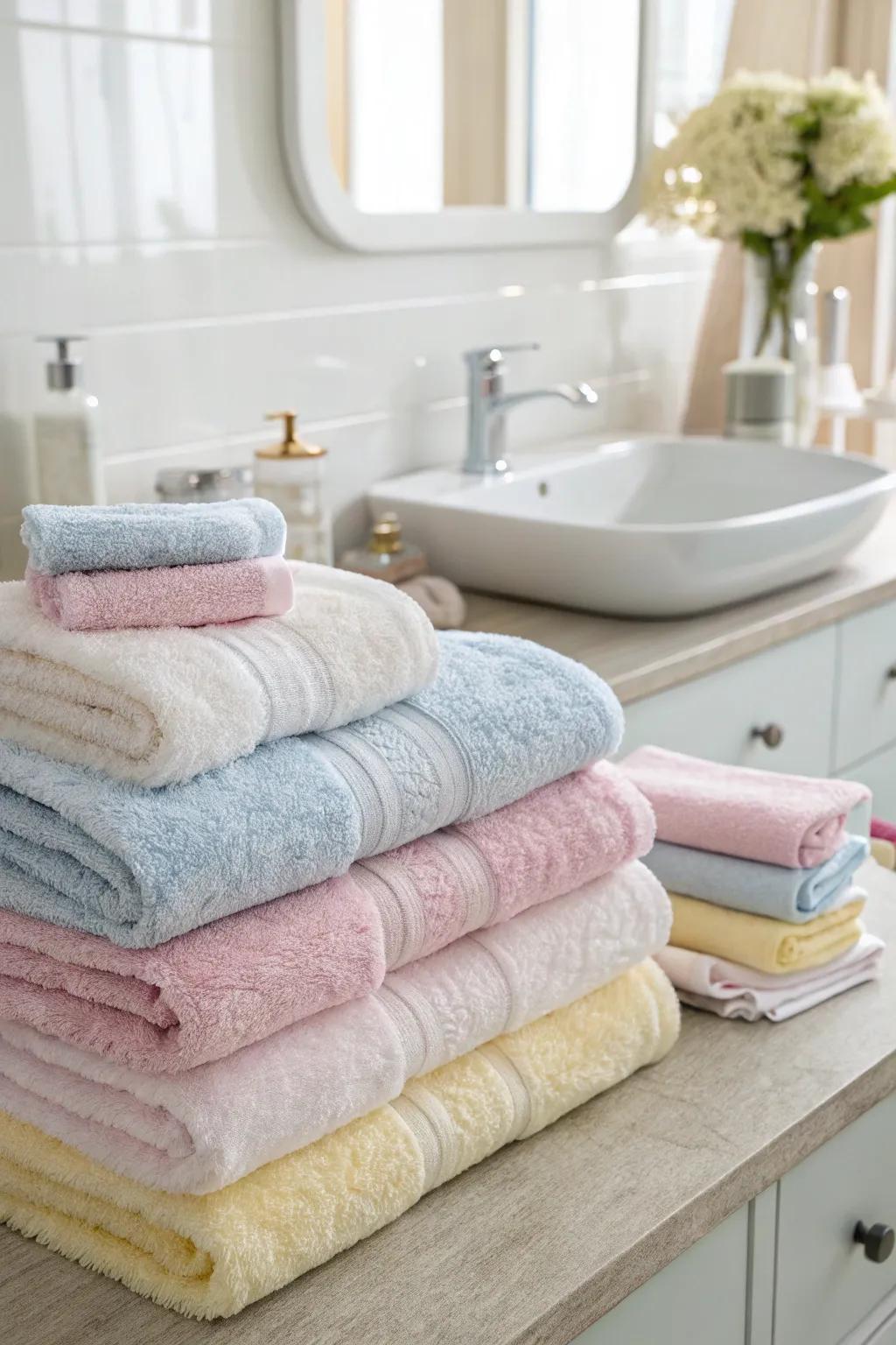 Delicate and fluffy cloths for a gentle bath experience.