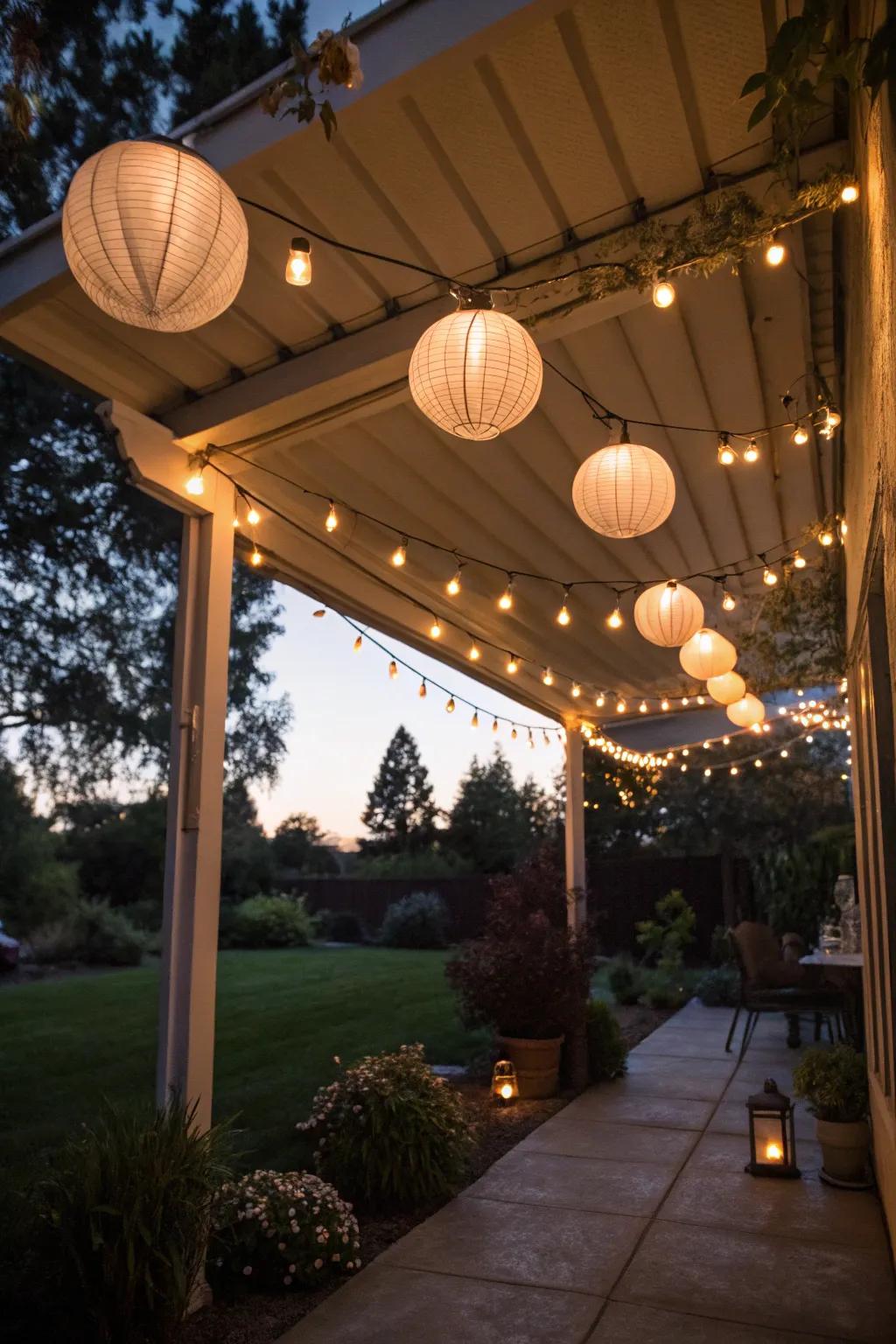 With twinkle lights and lanterns, create magical evenings.