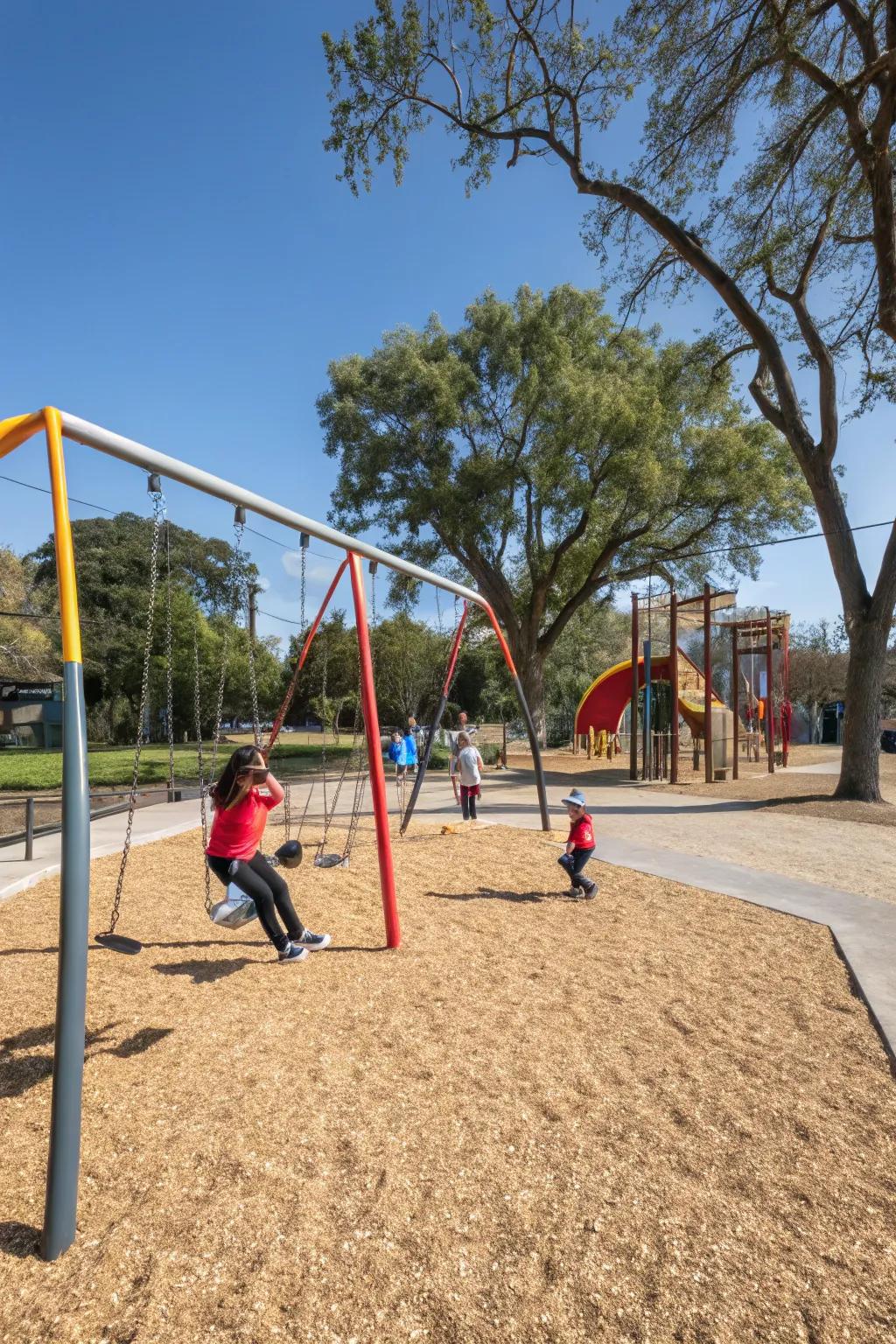 A fun and safe play area on decomposed granite, perfect for kids.