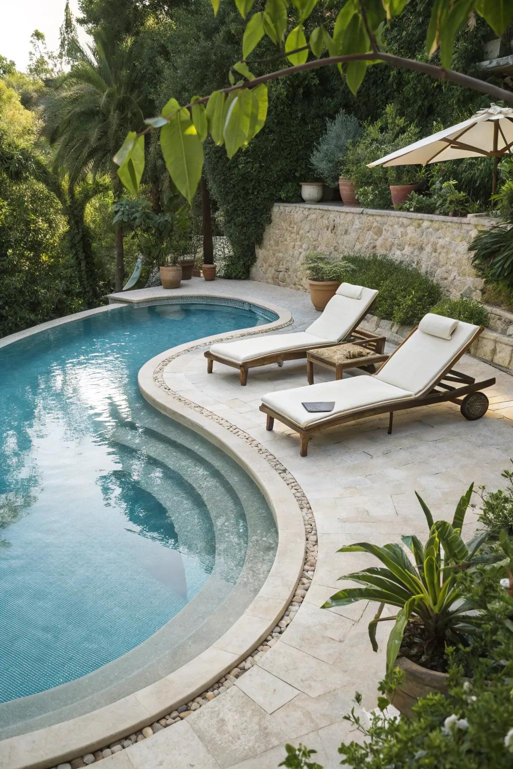 A sunbathing platform presents a cool location to absorb the sunlight.