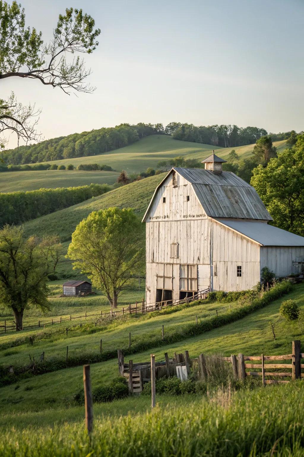 A barn wearing lap board cladding that’s all about timeless charm.
