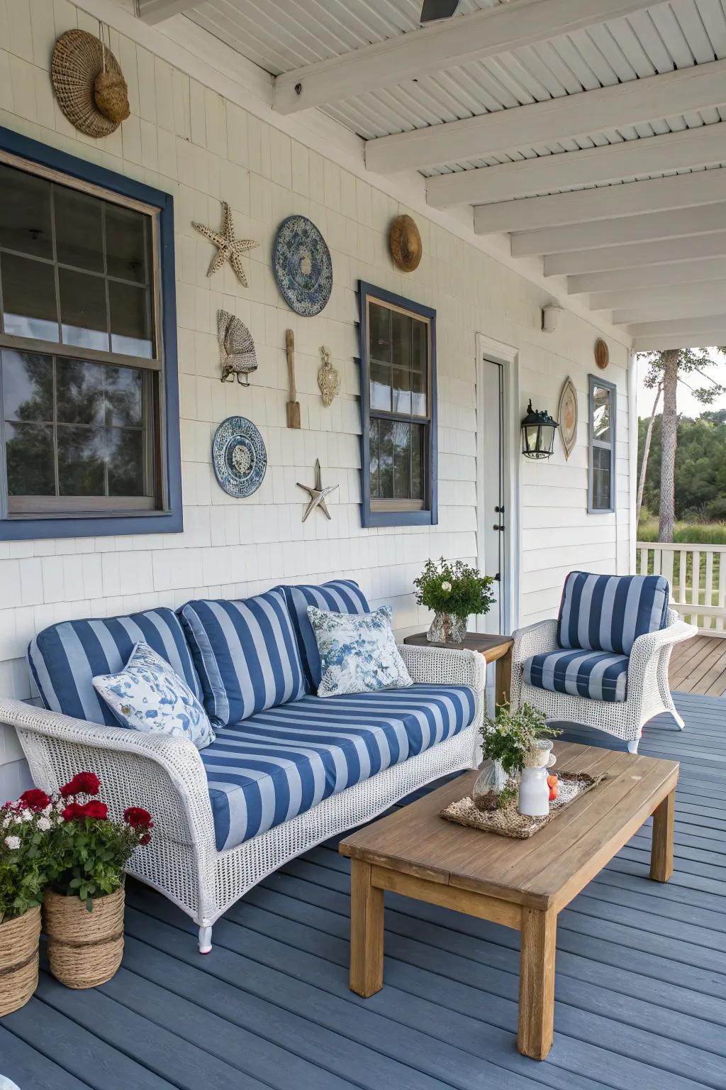 Transport the coast to your veranda with maritime ornamentation.
