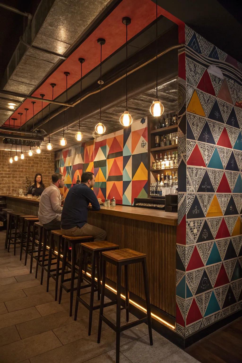 A statement back panel can define your bar's style.