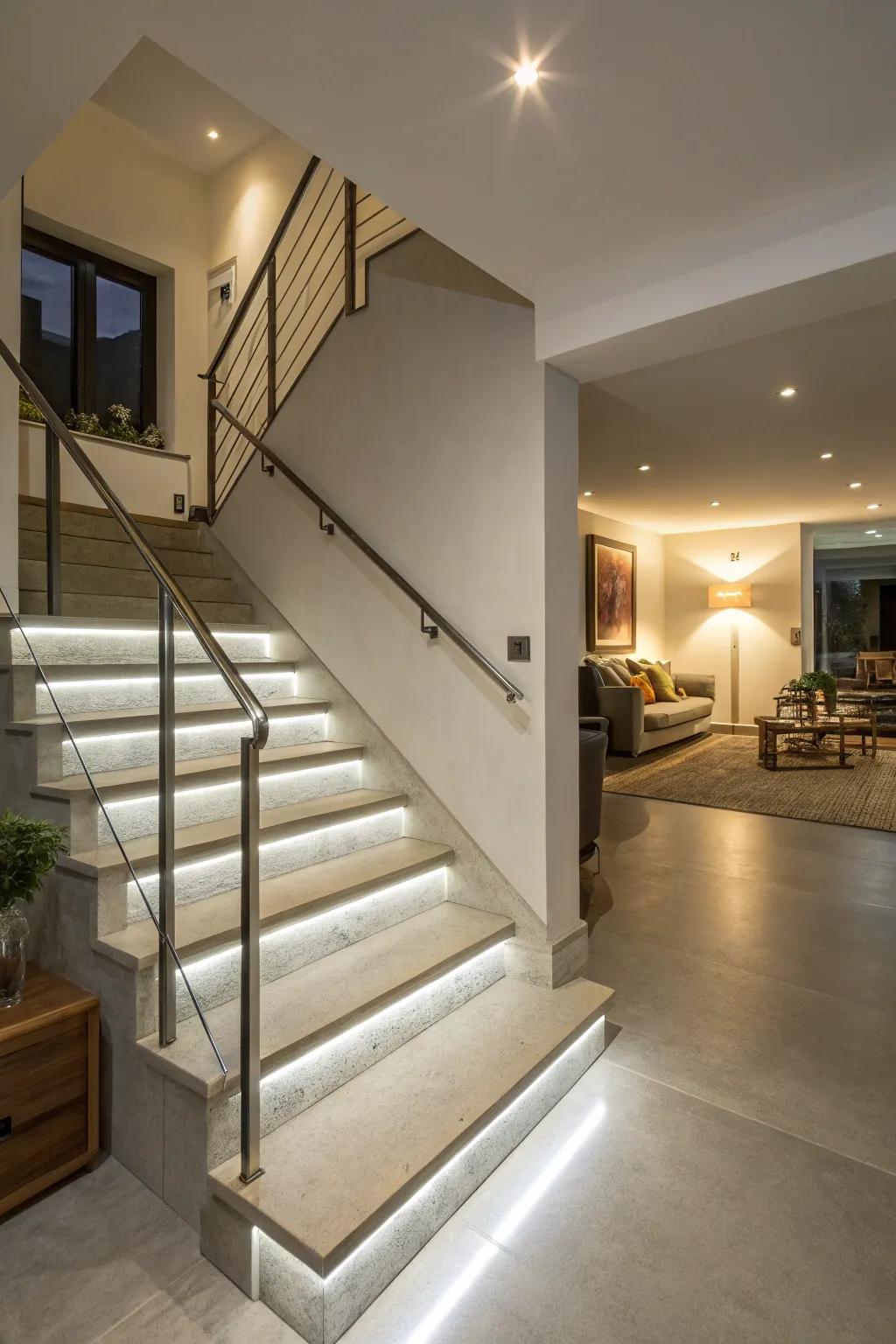 Lighting within barriers enhances safety and ambiance.