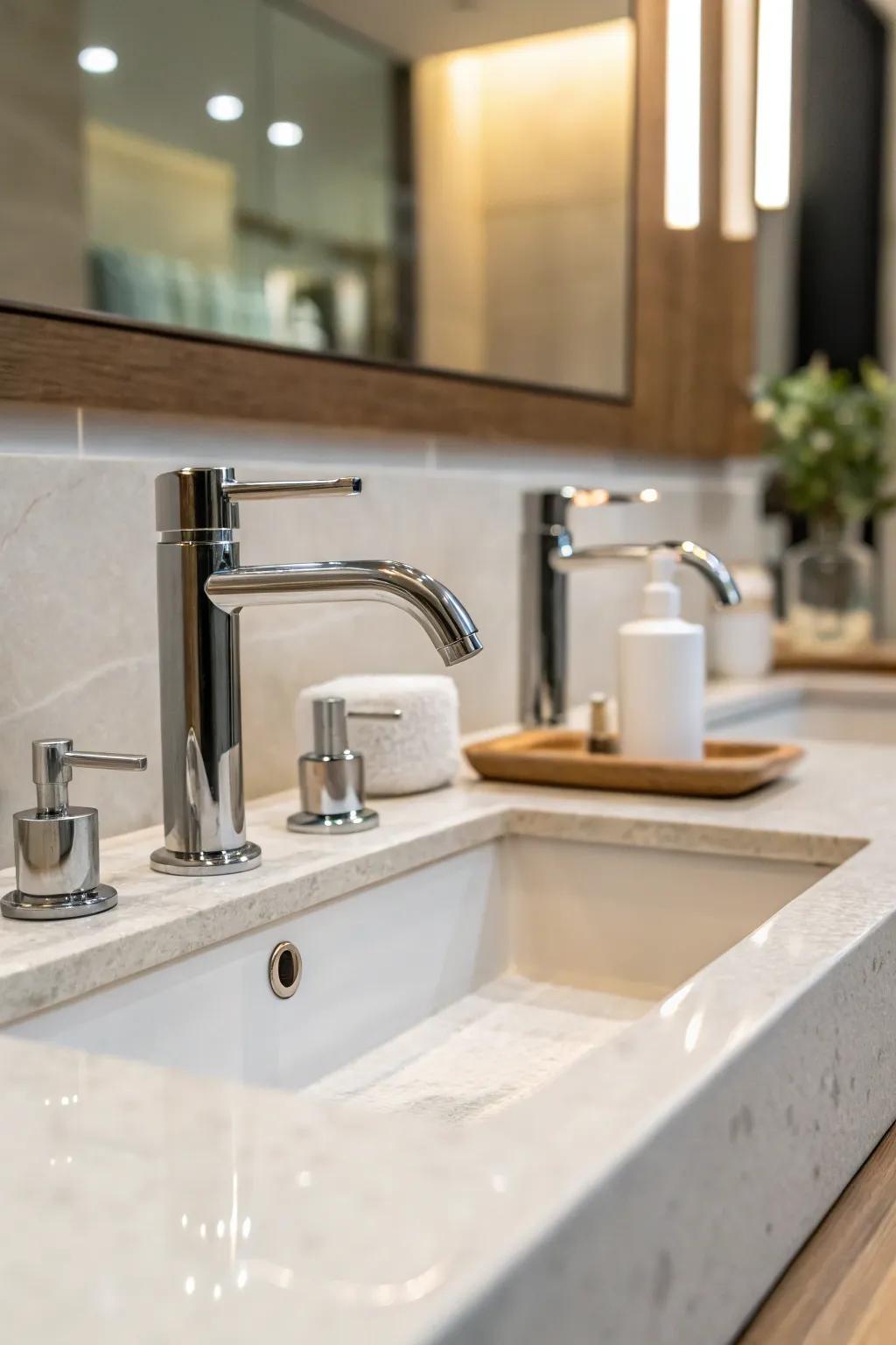 Elevate your bathroom with chic, modern fixtures.