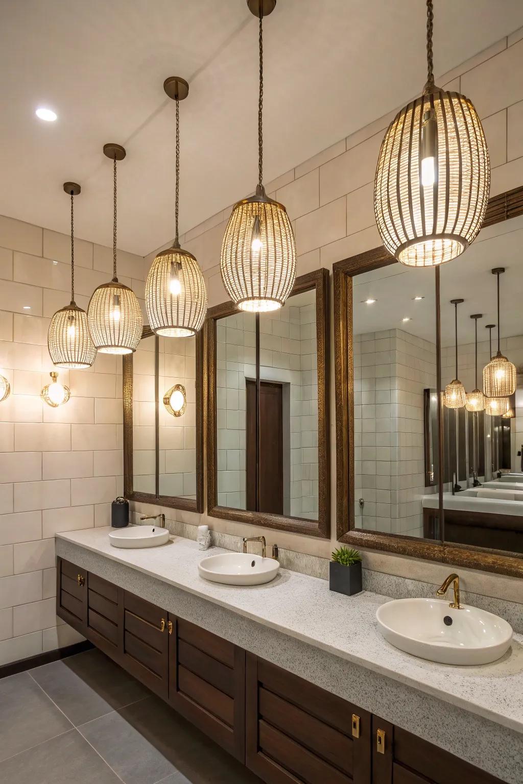 Pendant lights offer an unexpected twist.