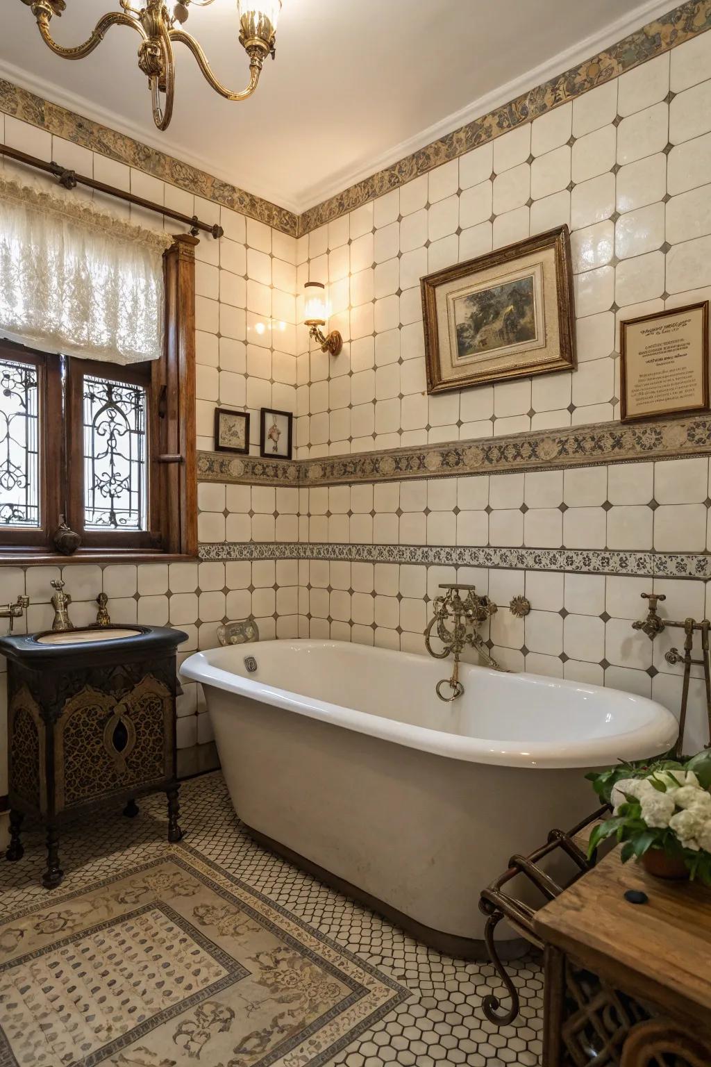 Enchanting retrospection evoked via bygone epoch-styled tiles