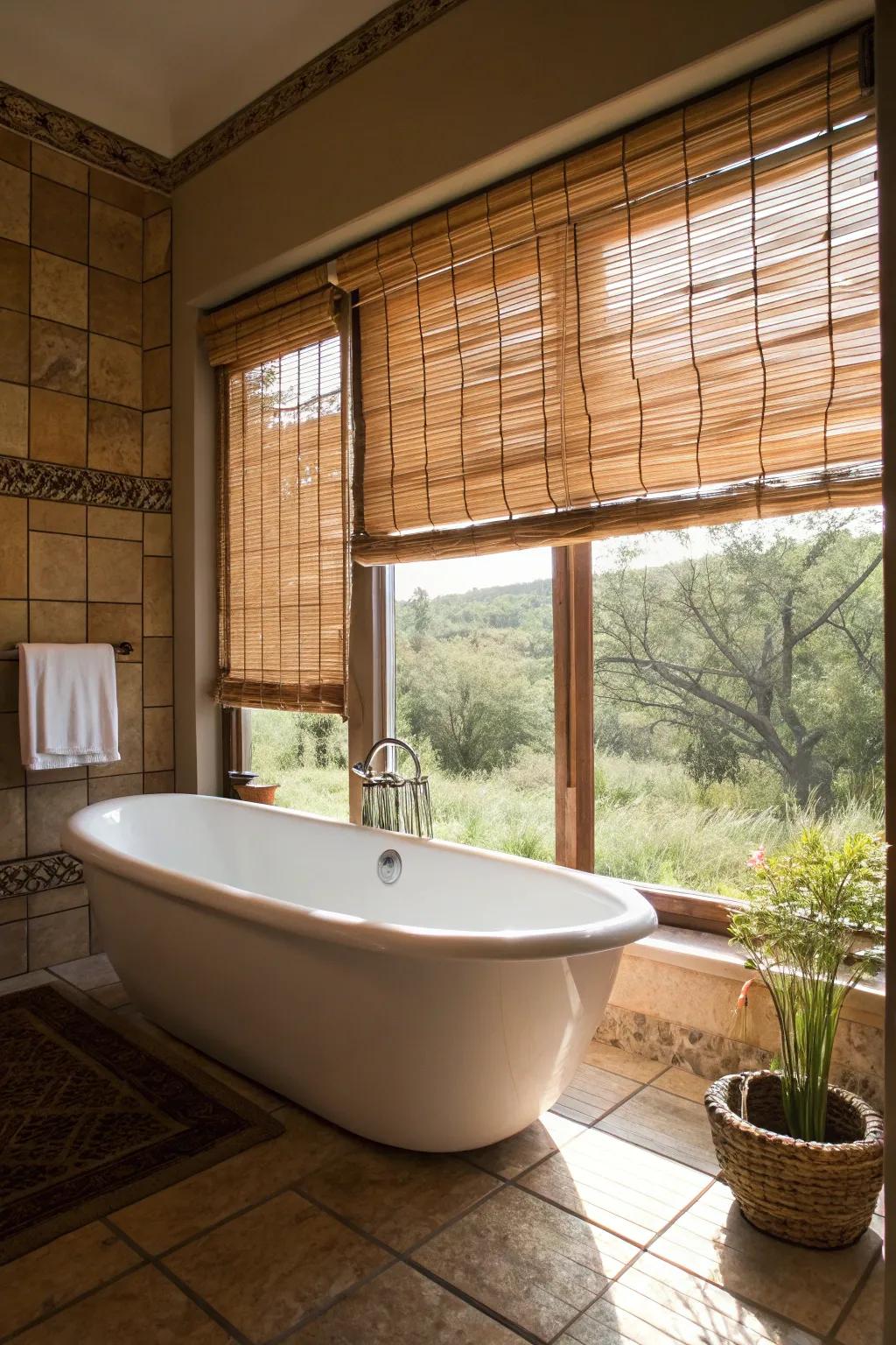 Cane shades ensure a warm, organic sentiment.