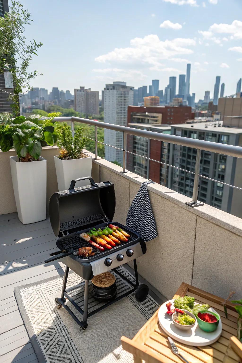 Make the most of small spaces with a compact BBQ setup.
