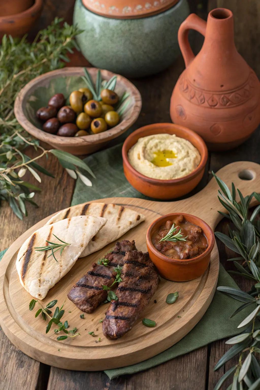 A delectable Greek Island Grill setup.