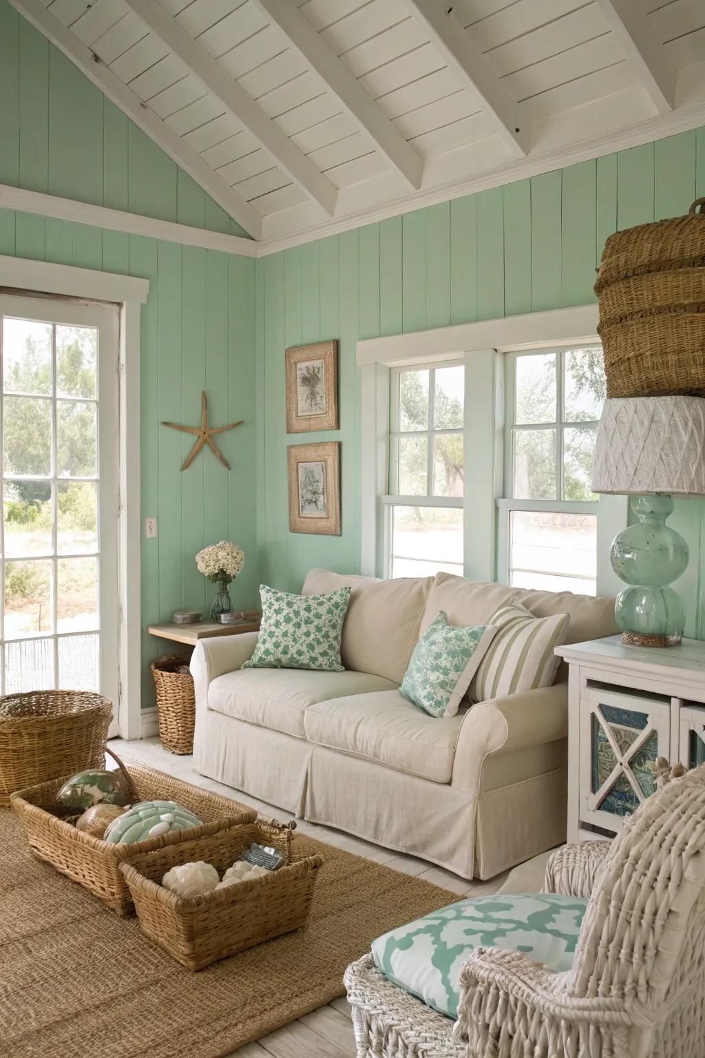 A refreshing interpretation of coastal color themes.