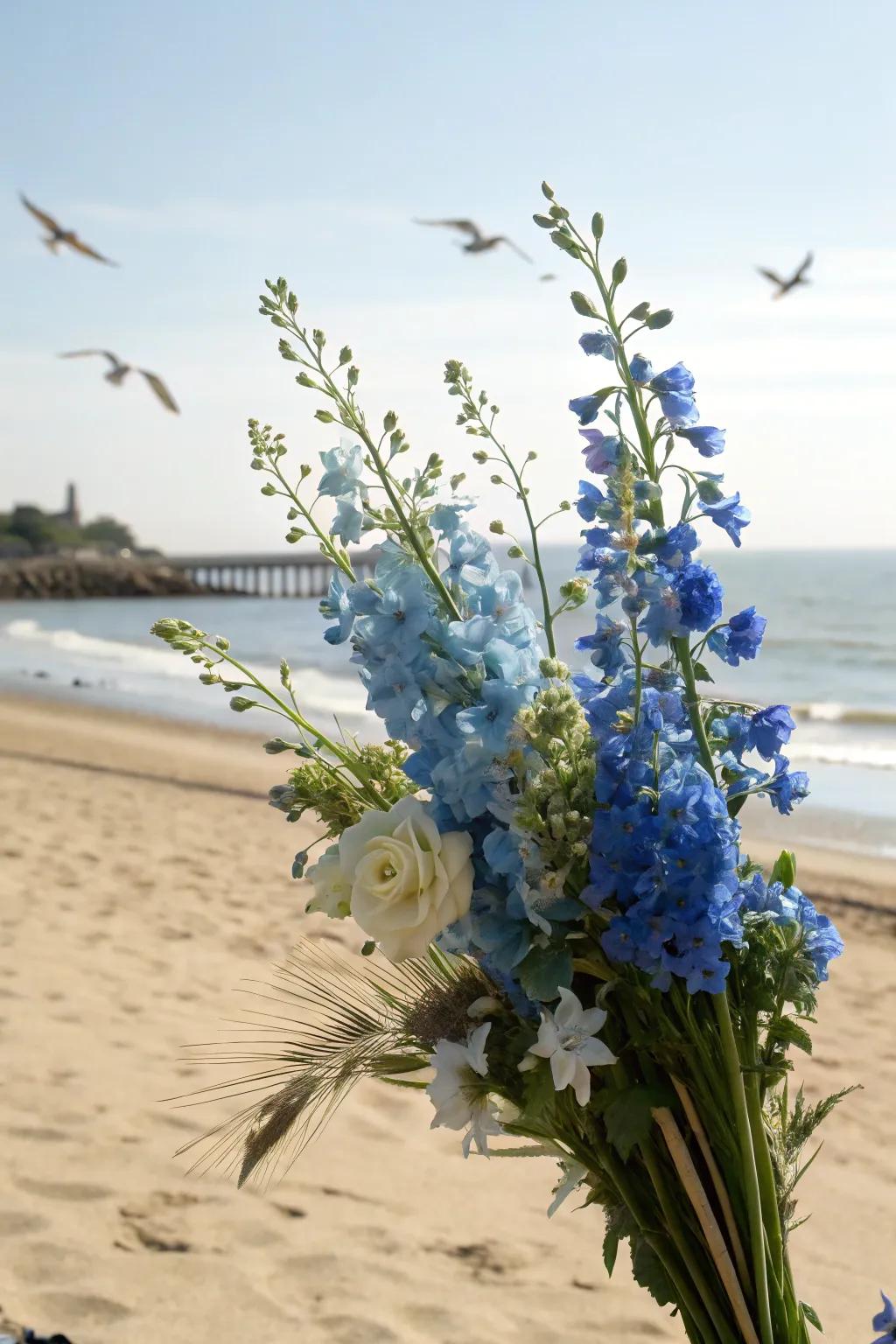 Ocean's embrace, a bouquet that mirrors the tranquil beauty of the sea.