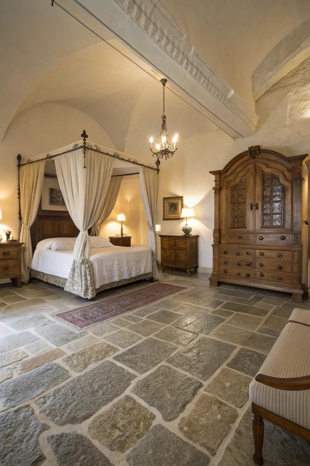 Stone flooring embodies classic beauty and nature-inspired allure.