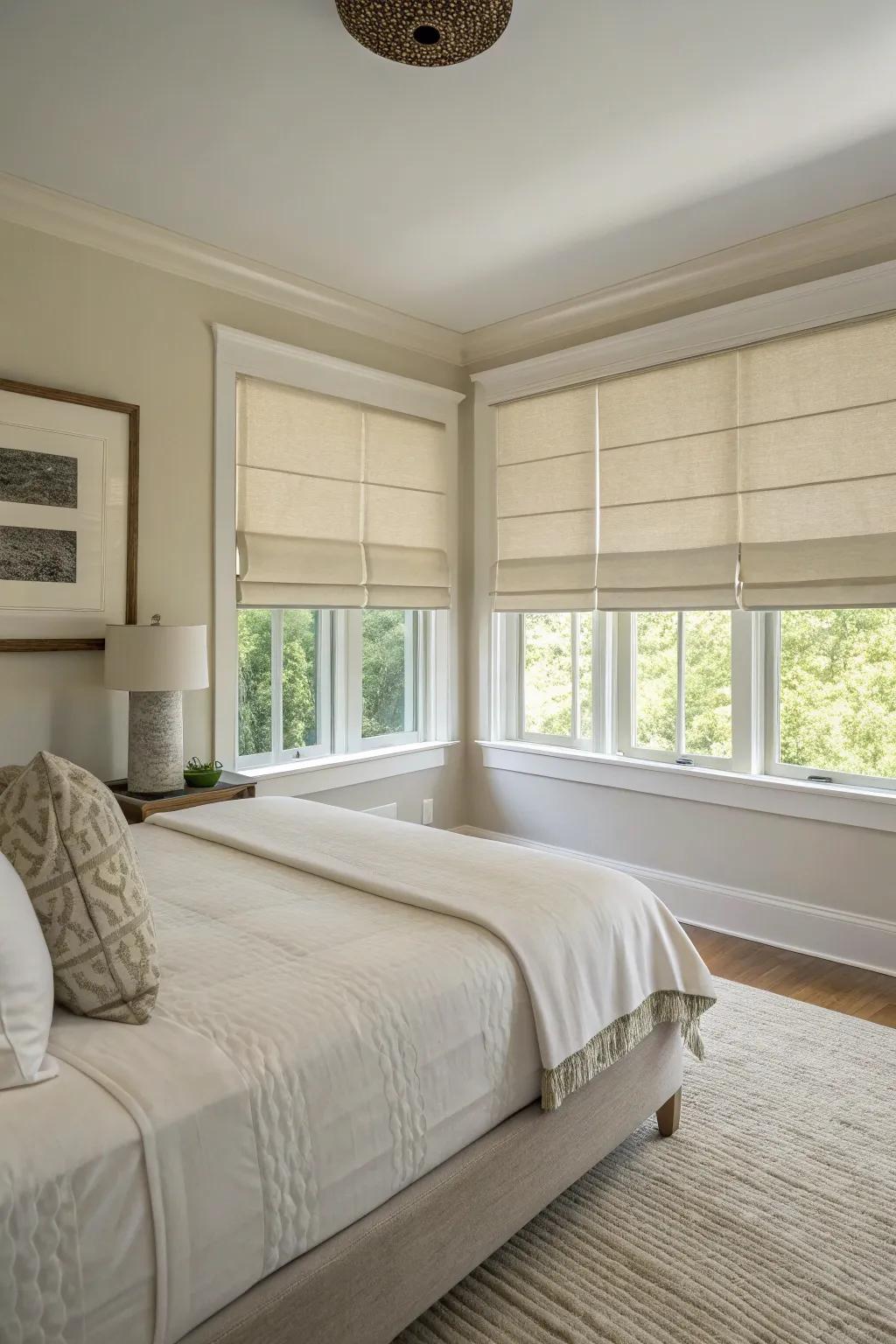 Curtain shades provide a sleek and simple look for minimalist spaces.