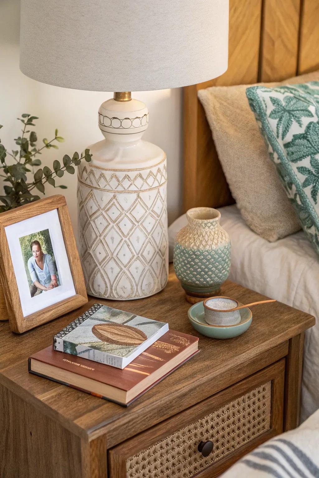 Varied textures create depth and interest.