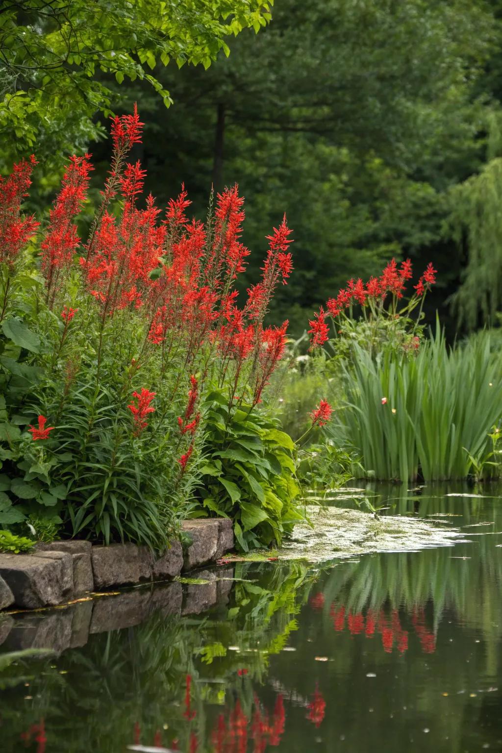 Scarlet Blooms captivate hummingbirds with their vibrant red blossoms.