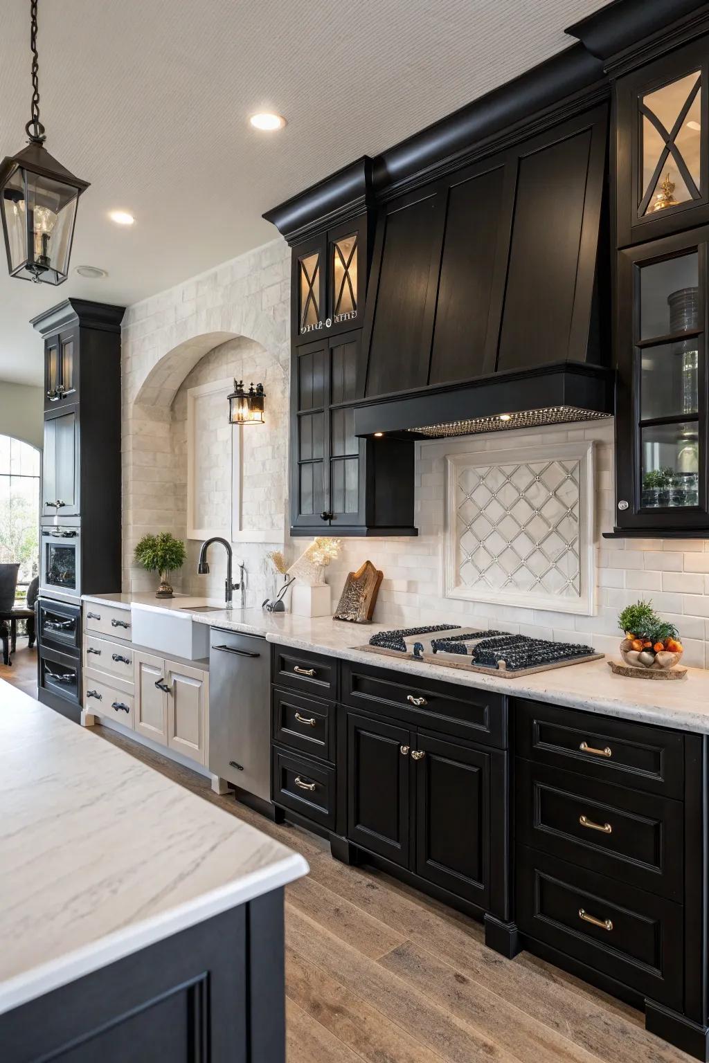 Emphasize structural details with strategic dark lighting.