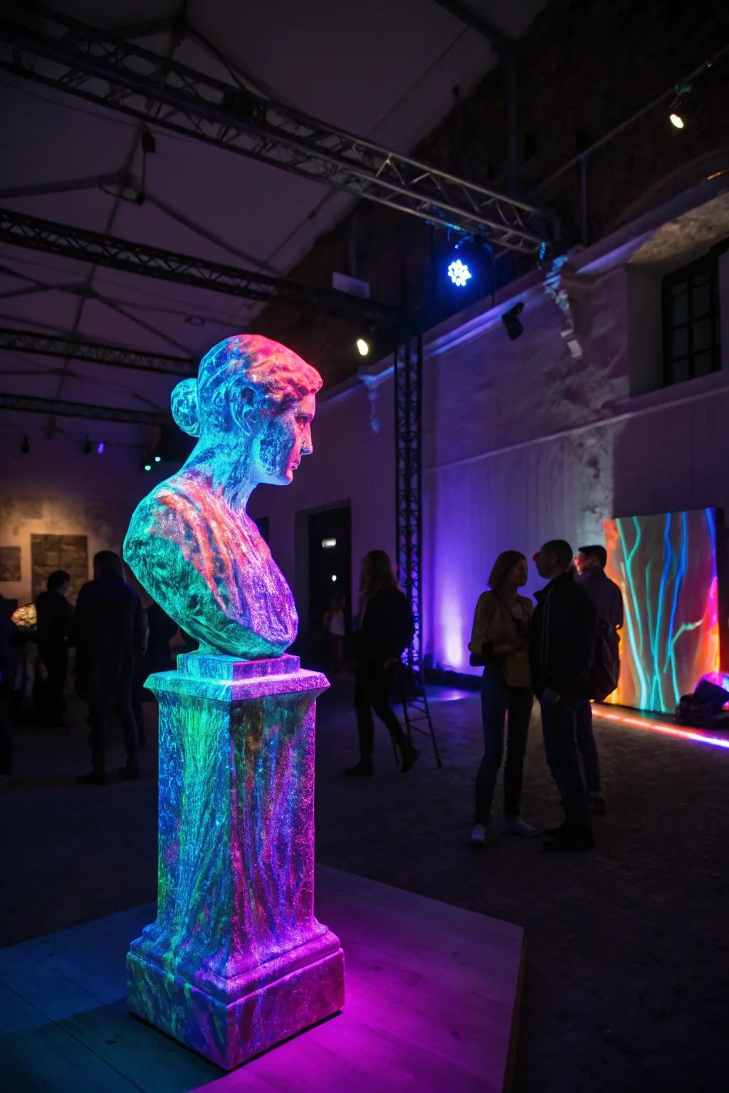 Let your art shine with UV-activated pieces.