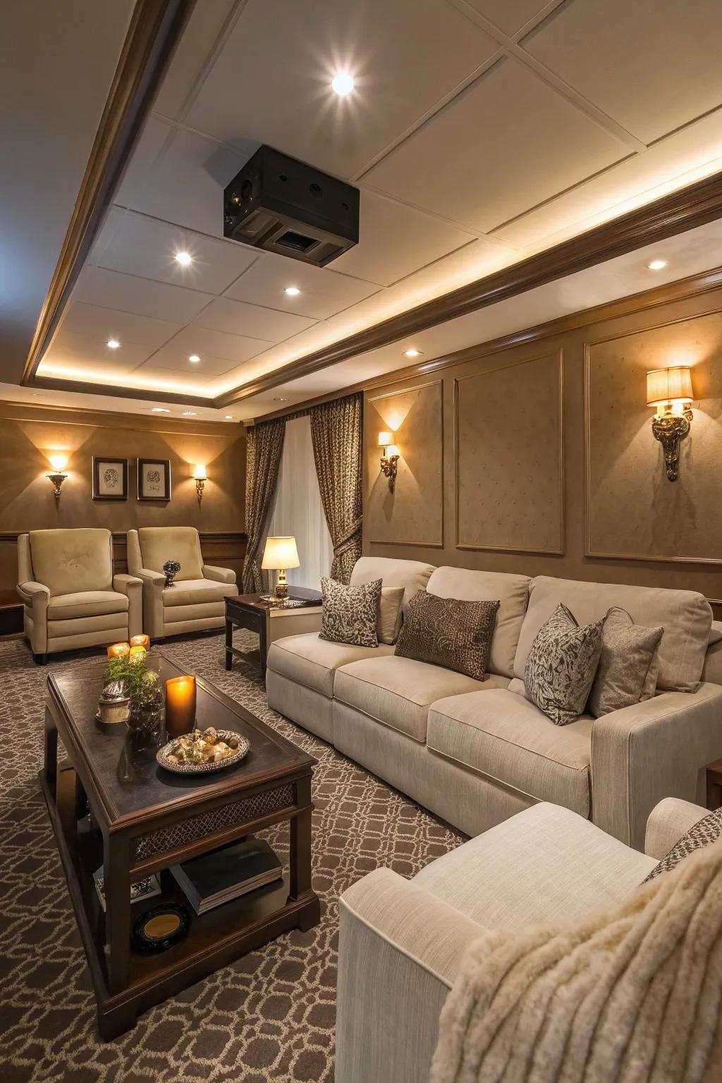 A cozy lounge area promotes relaxation and stylish socializing.