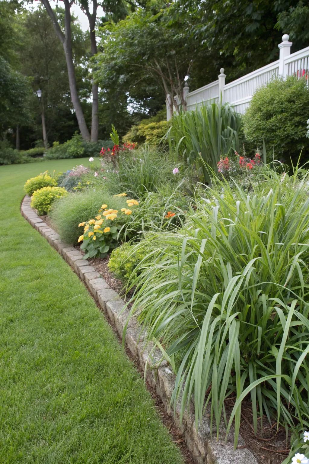 Edible spice grass adds both fragrance and function to the garden.