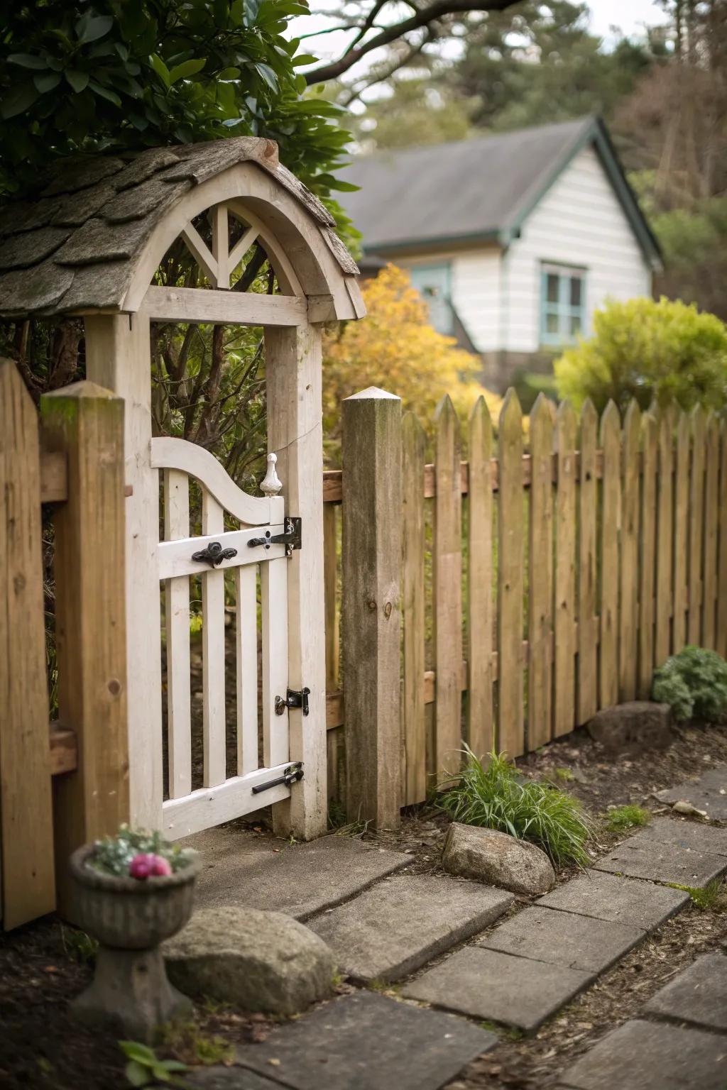 A miniature gateway enriches charm and utility.