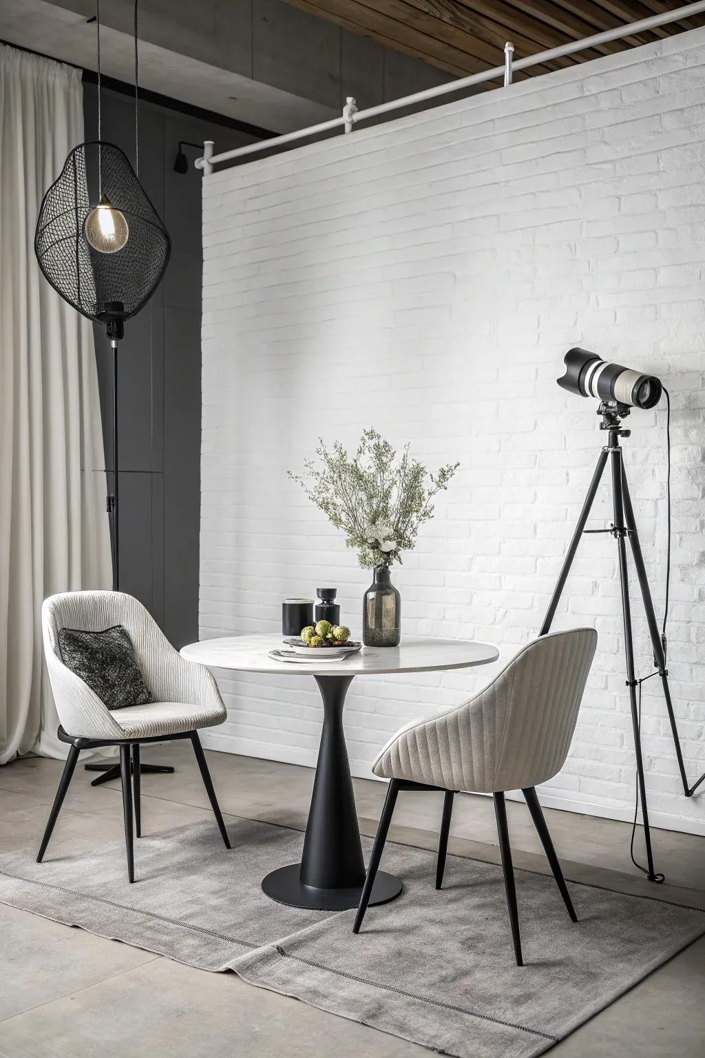 Streamlined sparse monochrome scene