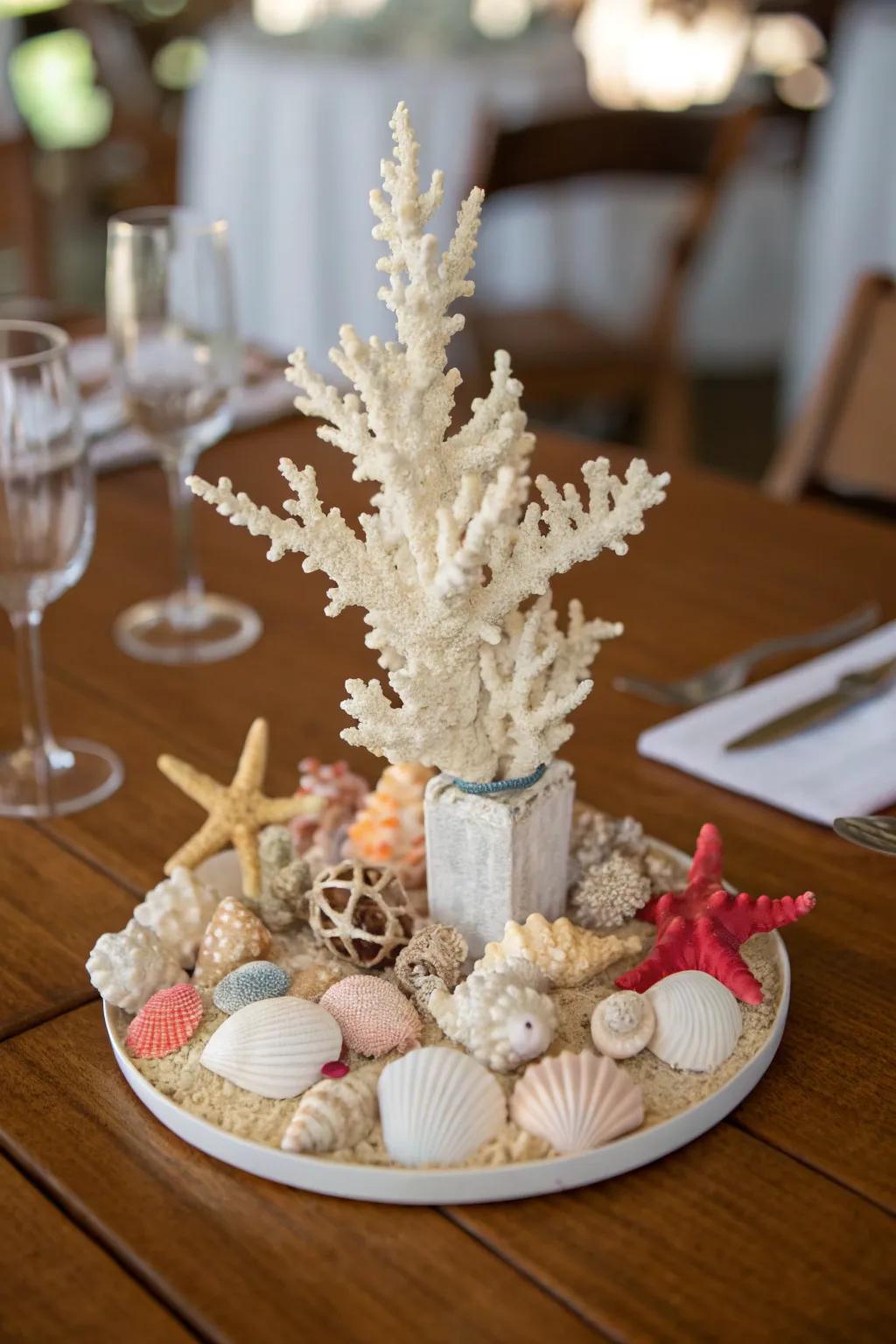Elegant coral reef centerpieces that encapsulate the ocean's splendor.