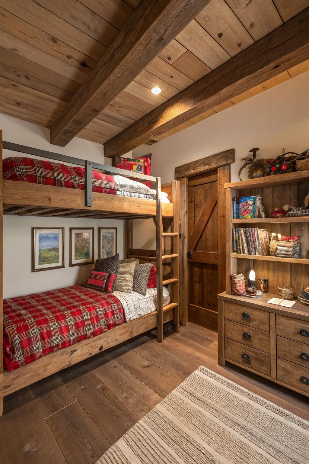 Rustic panache imparts warmth and allure.