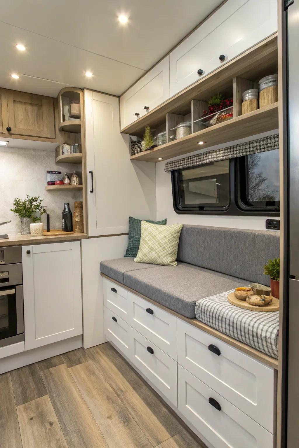 Maximize your area using smart bench designs.