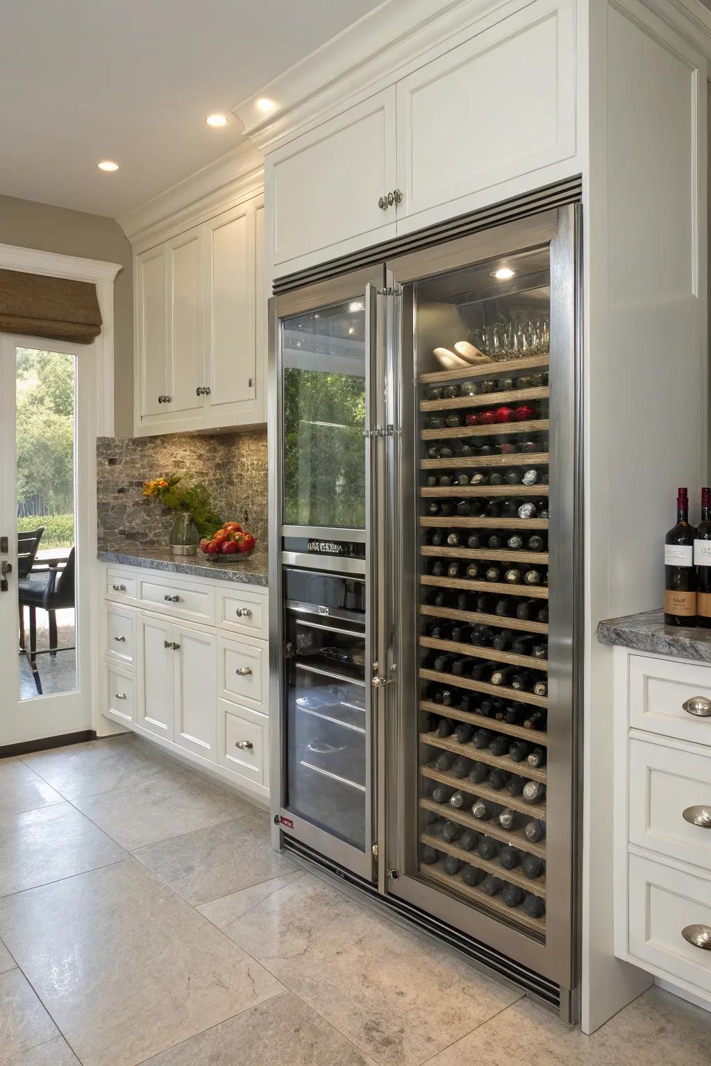 Amplify style with a spacious dual-door chiller.