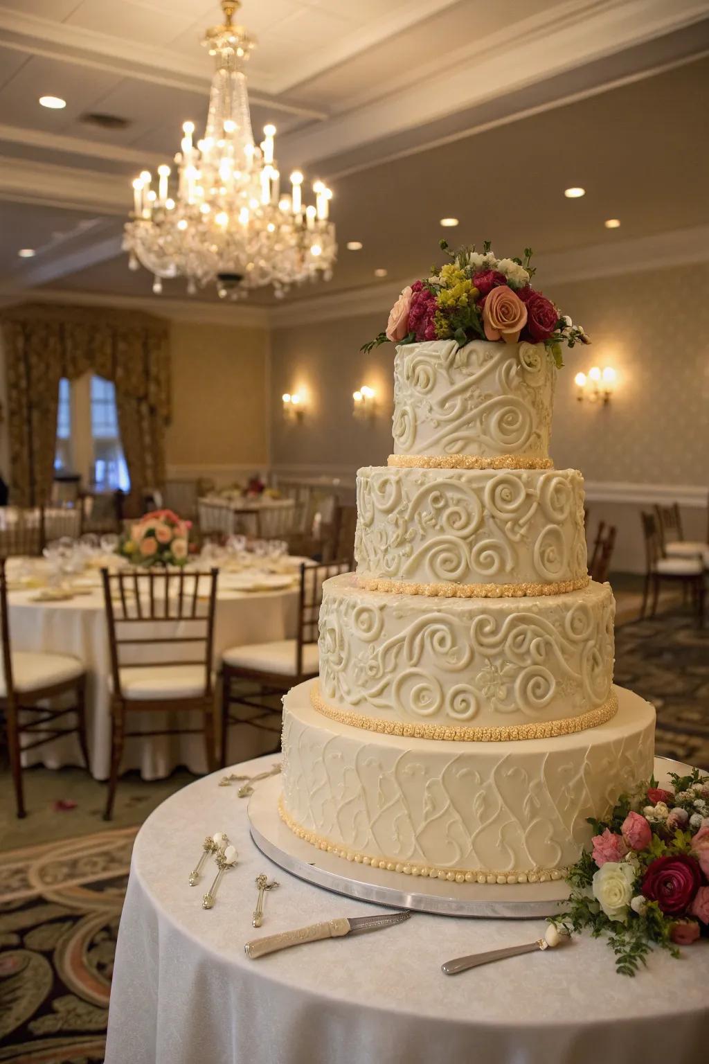 Layered artistry using elaborate buttercream styles