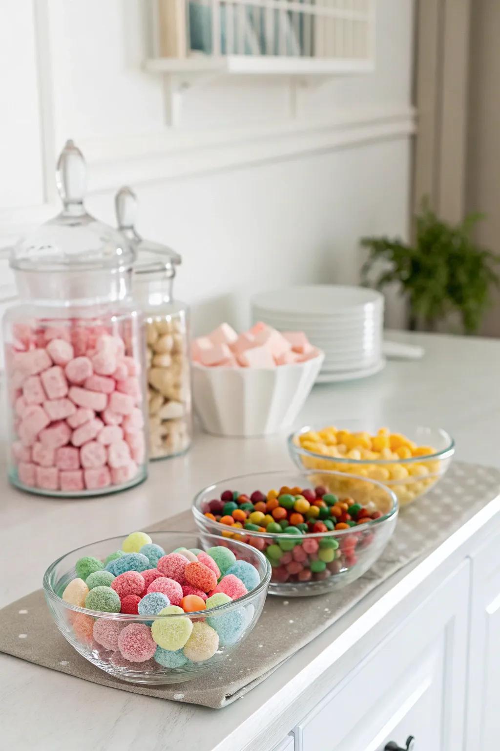 A sweet and simple candy table setup.