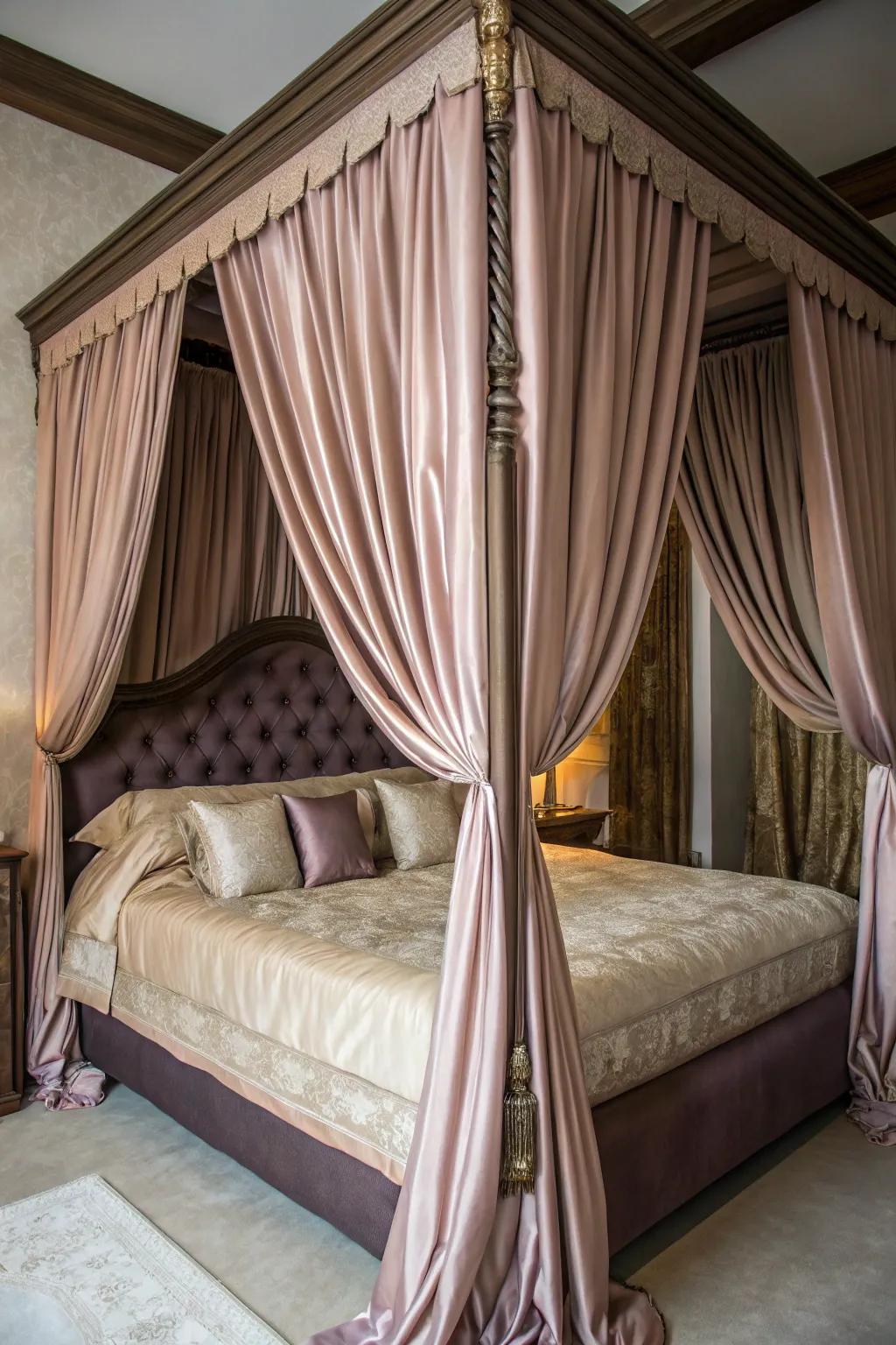 Sumptuous falling cloth adds texture and elegance.