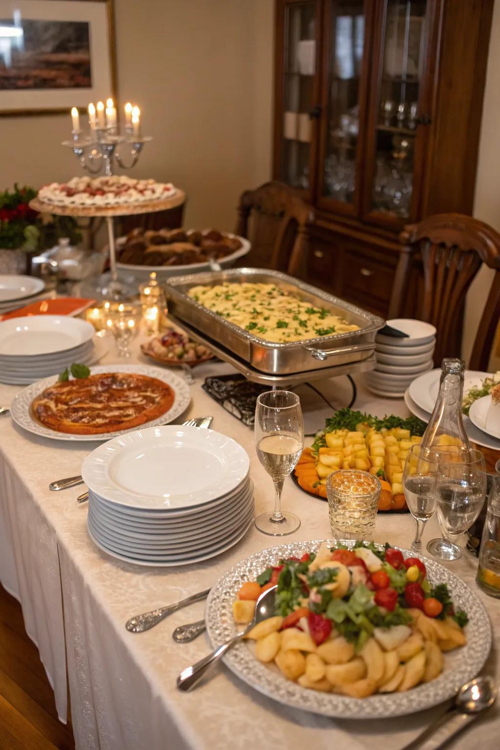 A blend of chilled, along with heated foods, ensures that the option list remains interesting.