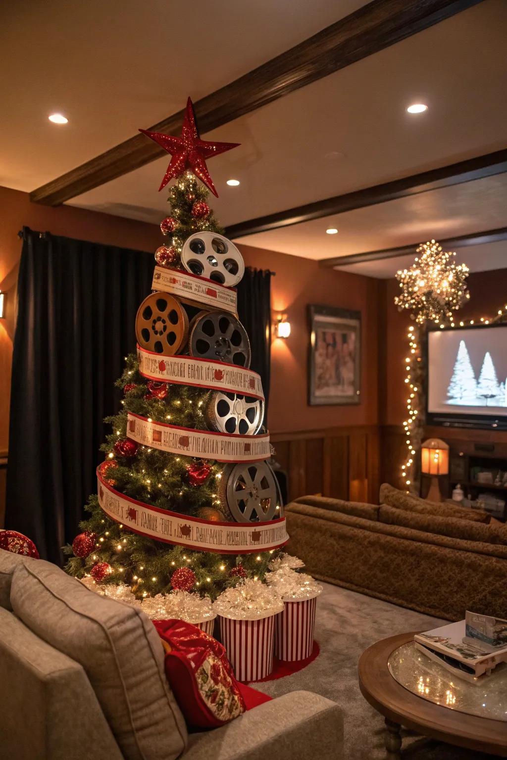 A theater-themed tree that brings spotlight glam to your holiday.