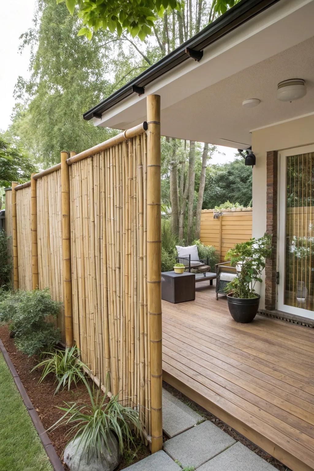 Bamboo screens deliver a natural and fast privacy solution.
