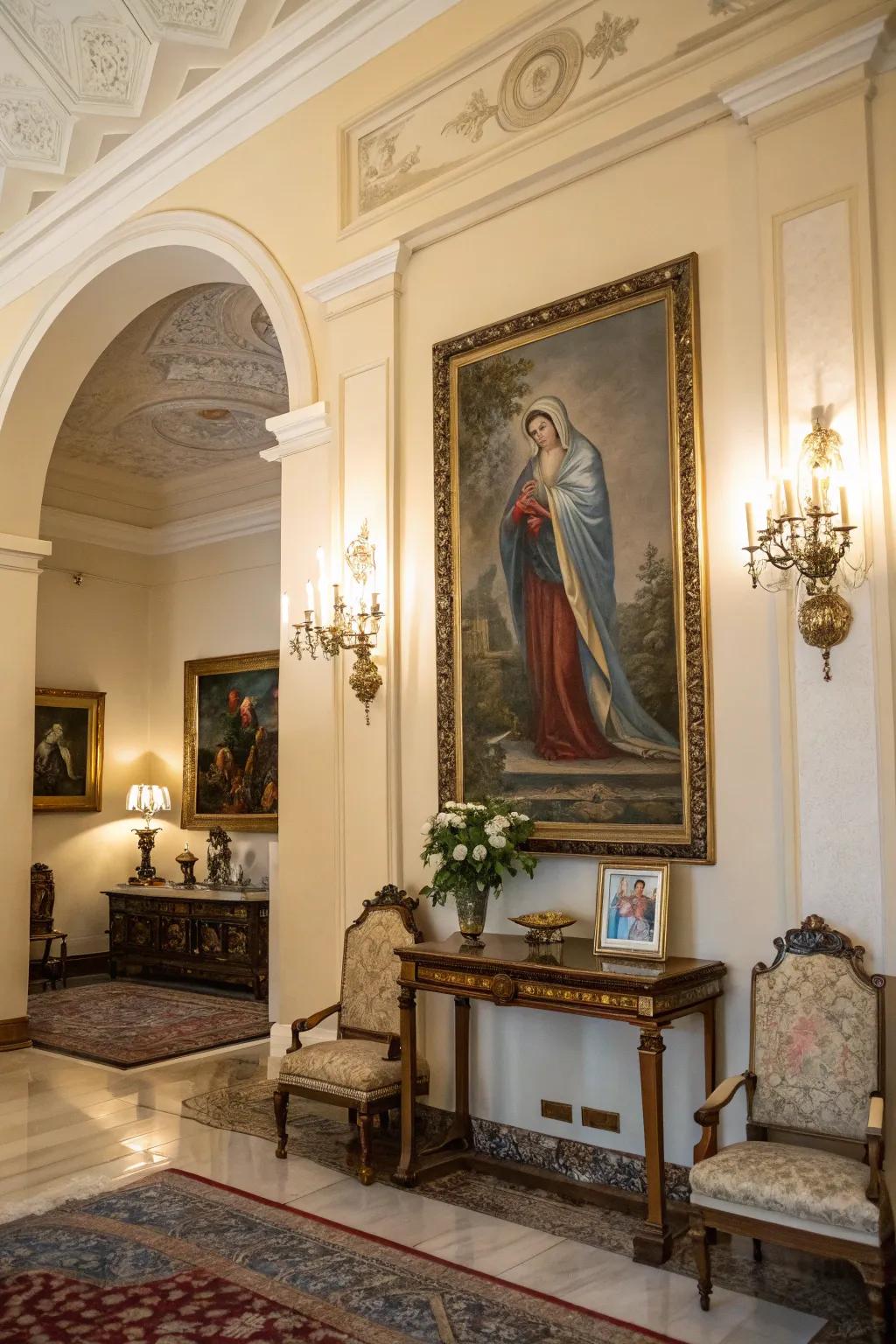 Vintage art adds historical elegance to any room.