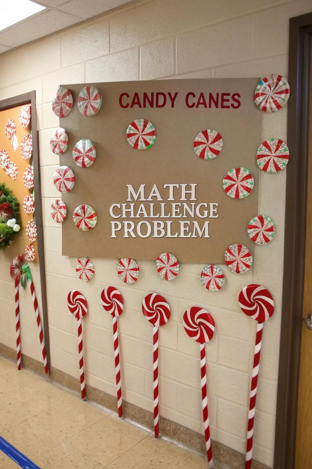Candy canes usher sweetness into math challenges.