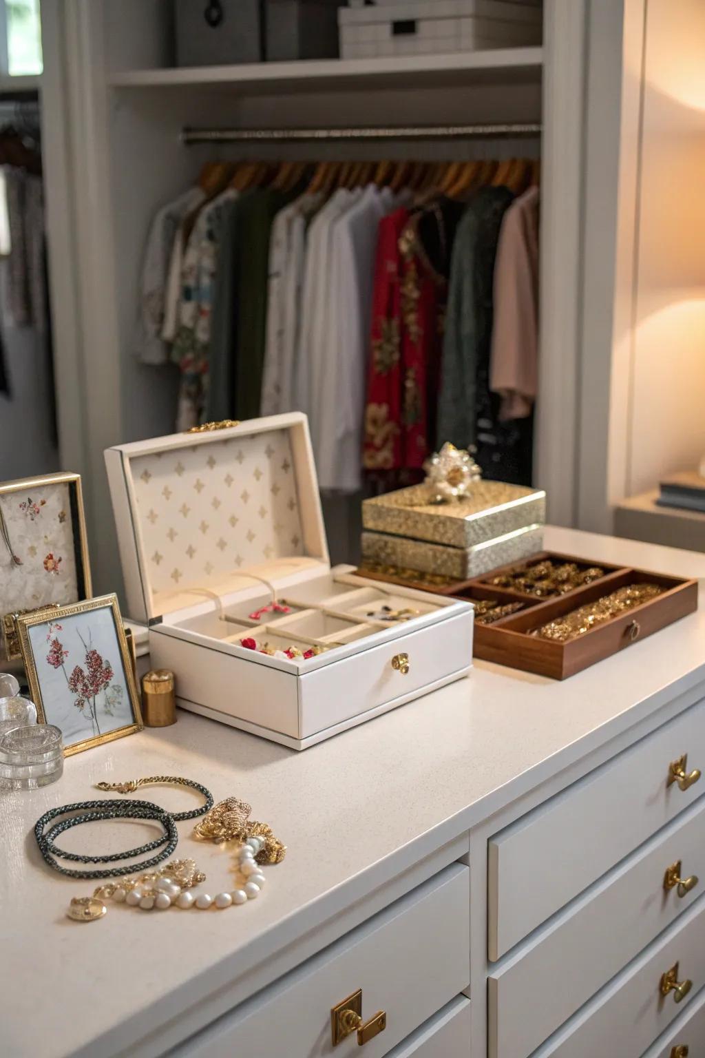 Personalize the dresser top with decorative items.